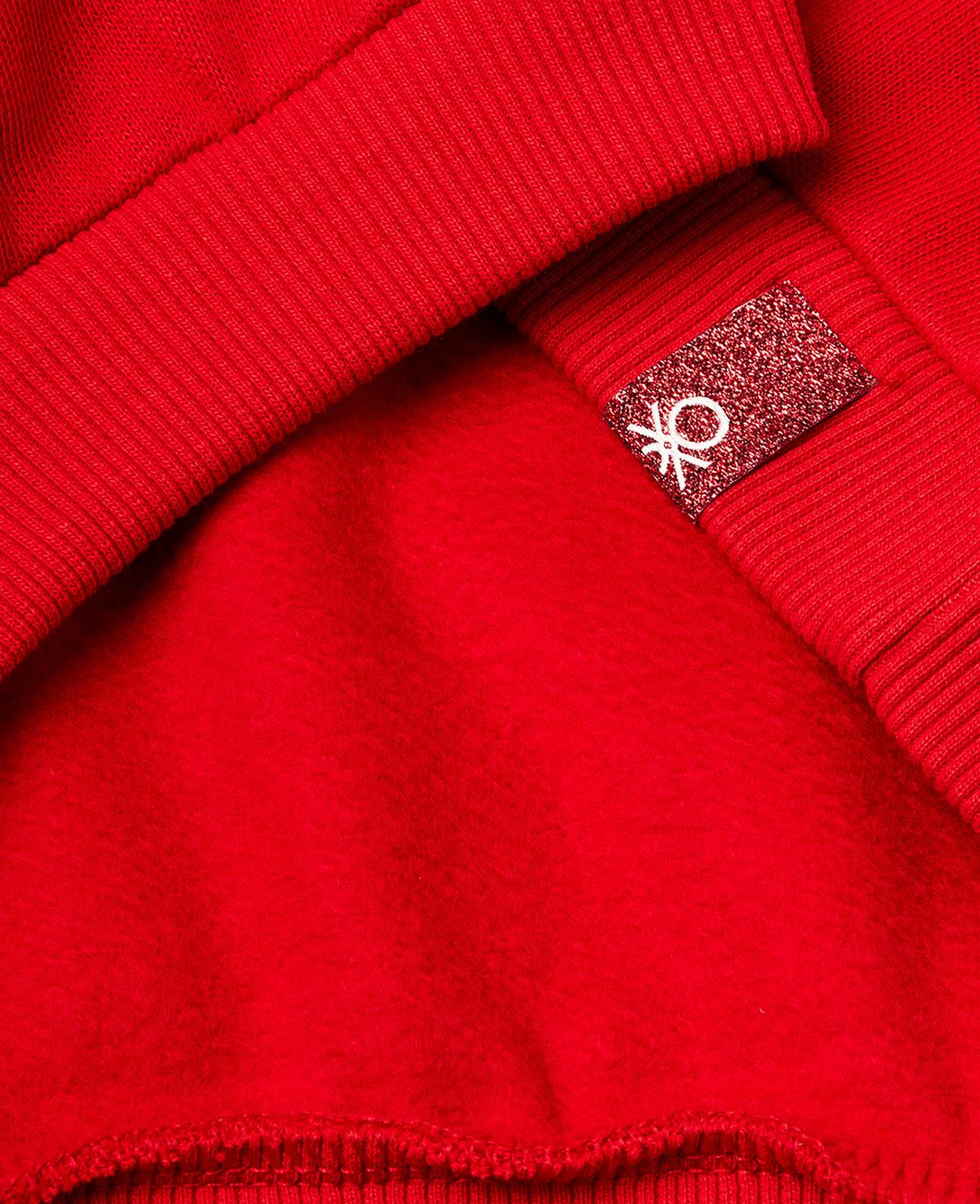 Kız Çocuk Kırmızı Önü Baskılı Logo Etiketi Detaylı Şardonlu Sweatshirt