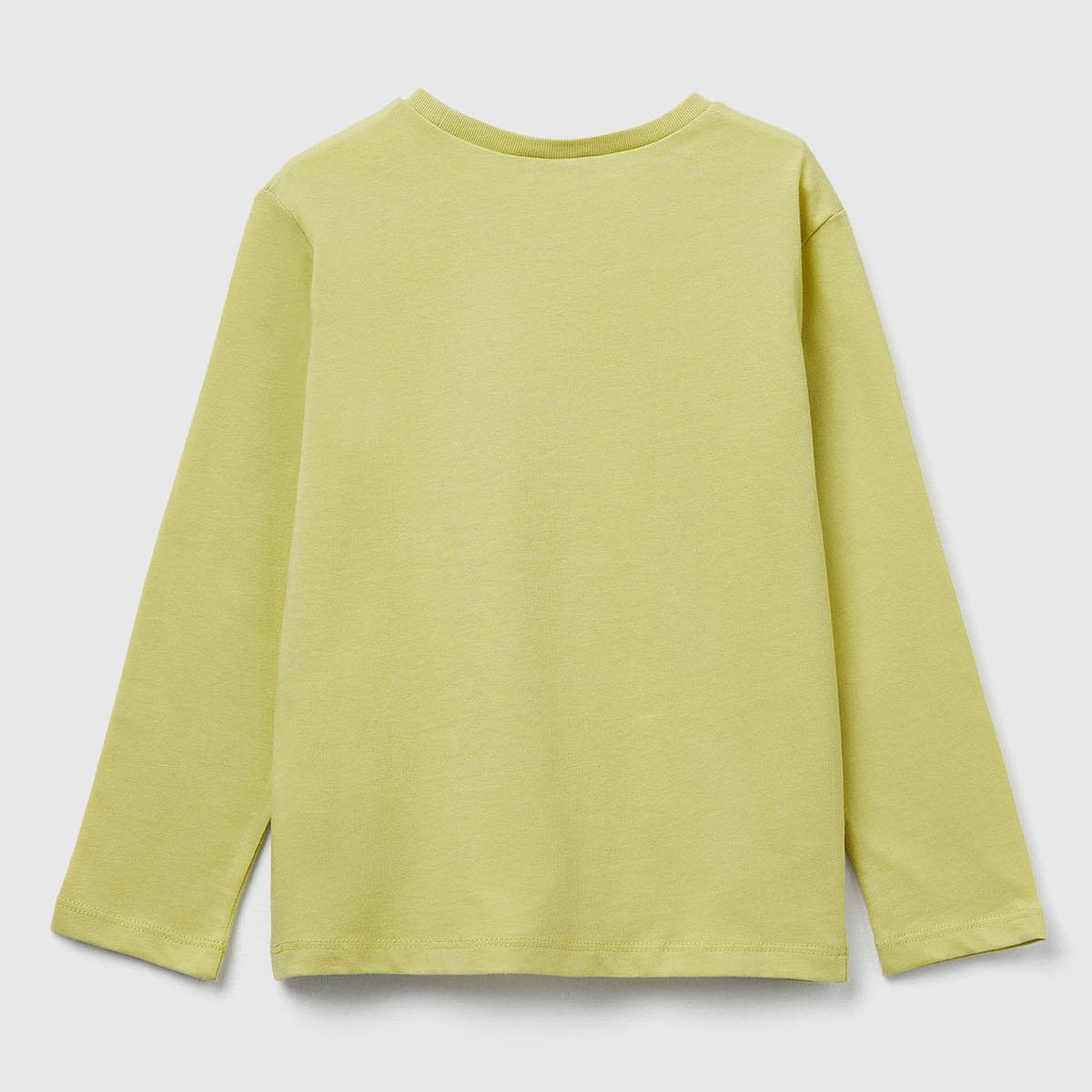 Kız Çocuk Hardal Önü Baskılı Ribana Yakalı Regular Fit Sweatshirt