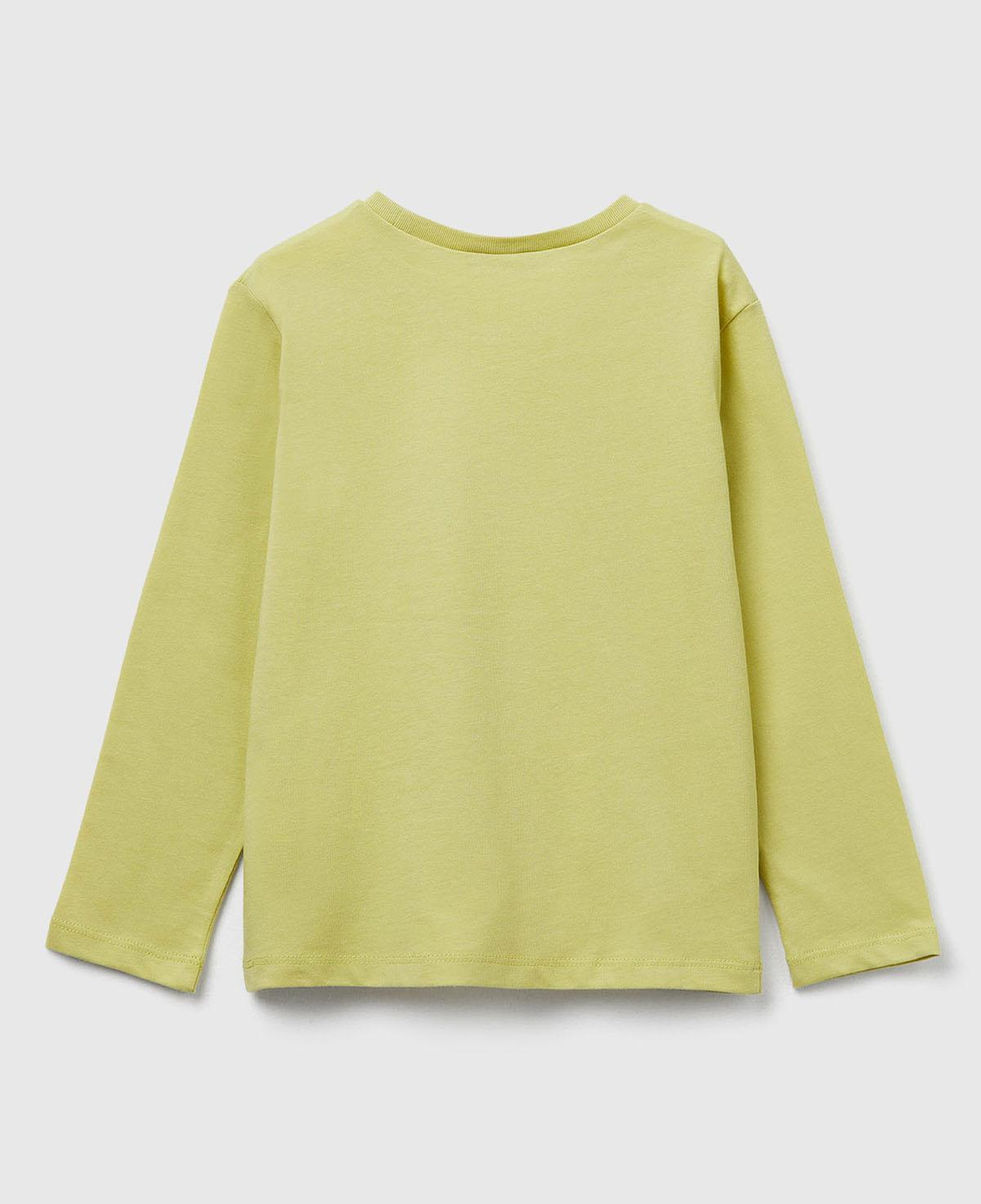 Kız Çocuk Hardal Önü Baskılı Ribana Yakalı Regular Fit Sweatshirt