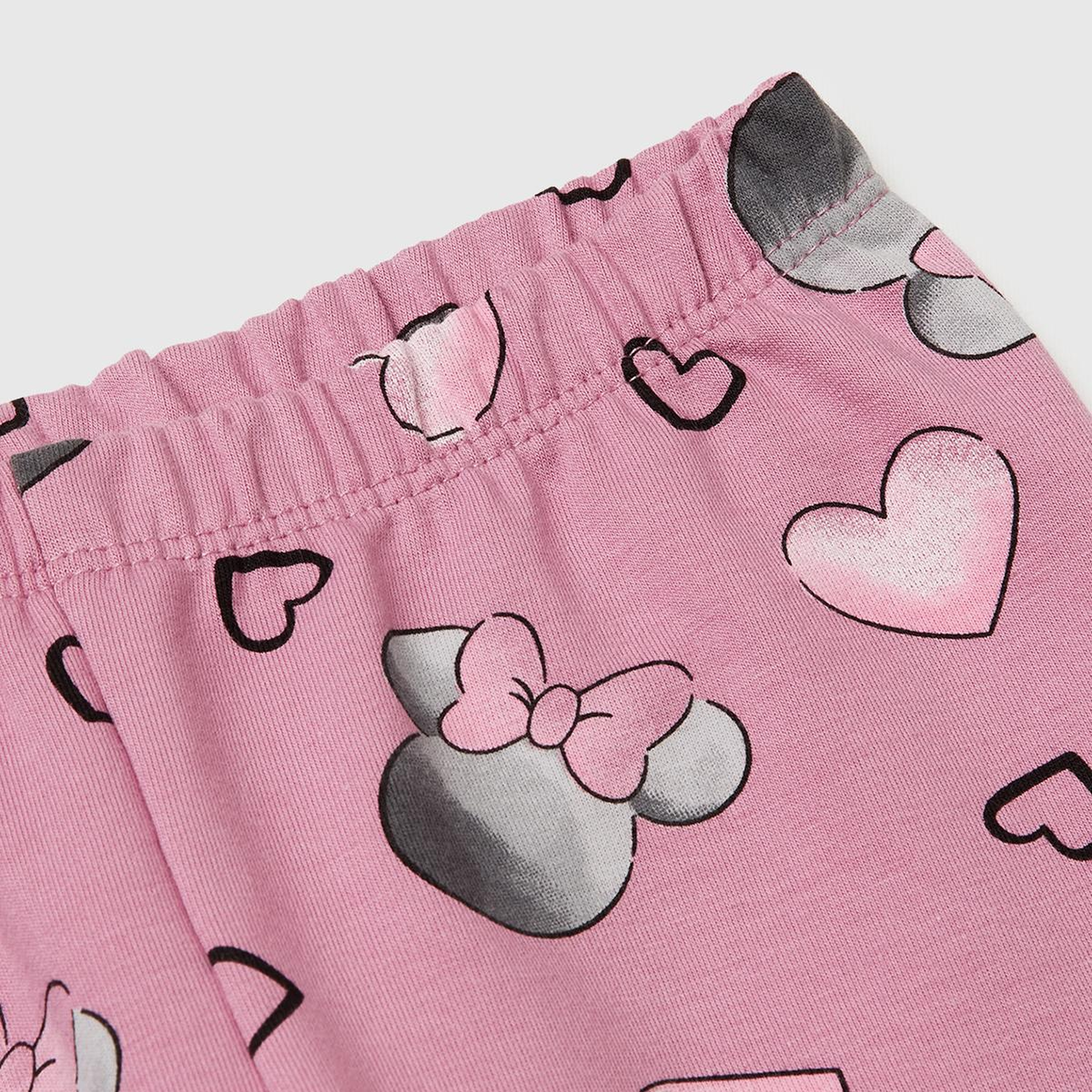 Kız Çocuk Ekru Mix Önü Baskılı Sweatshirt ve Tamamı Desenli Pantolon Takım