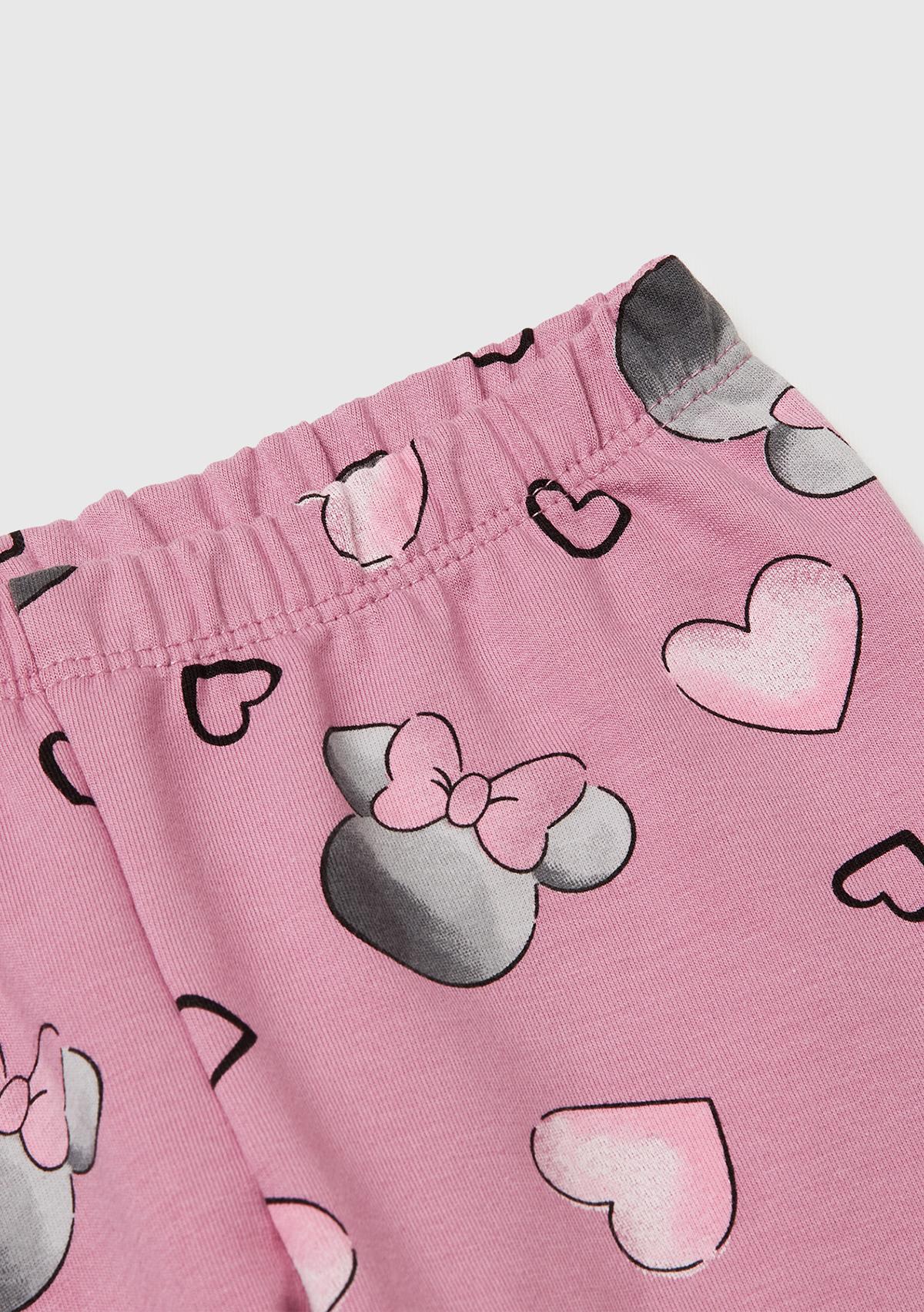 Kız Çocuk Ekru Mix Önü Baskılı Sweatshirt ve Tamamı Desenli Pantolon Takım
