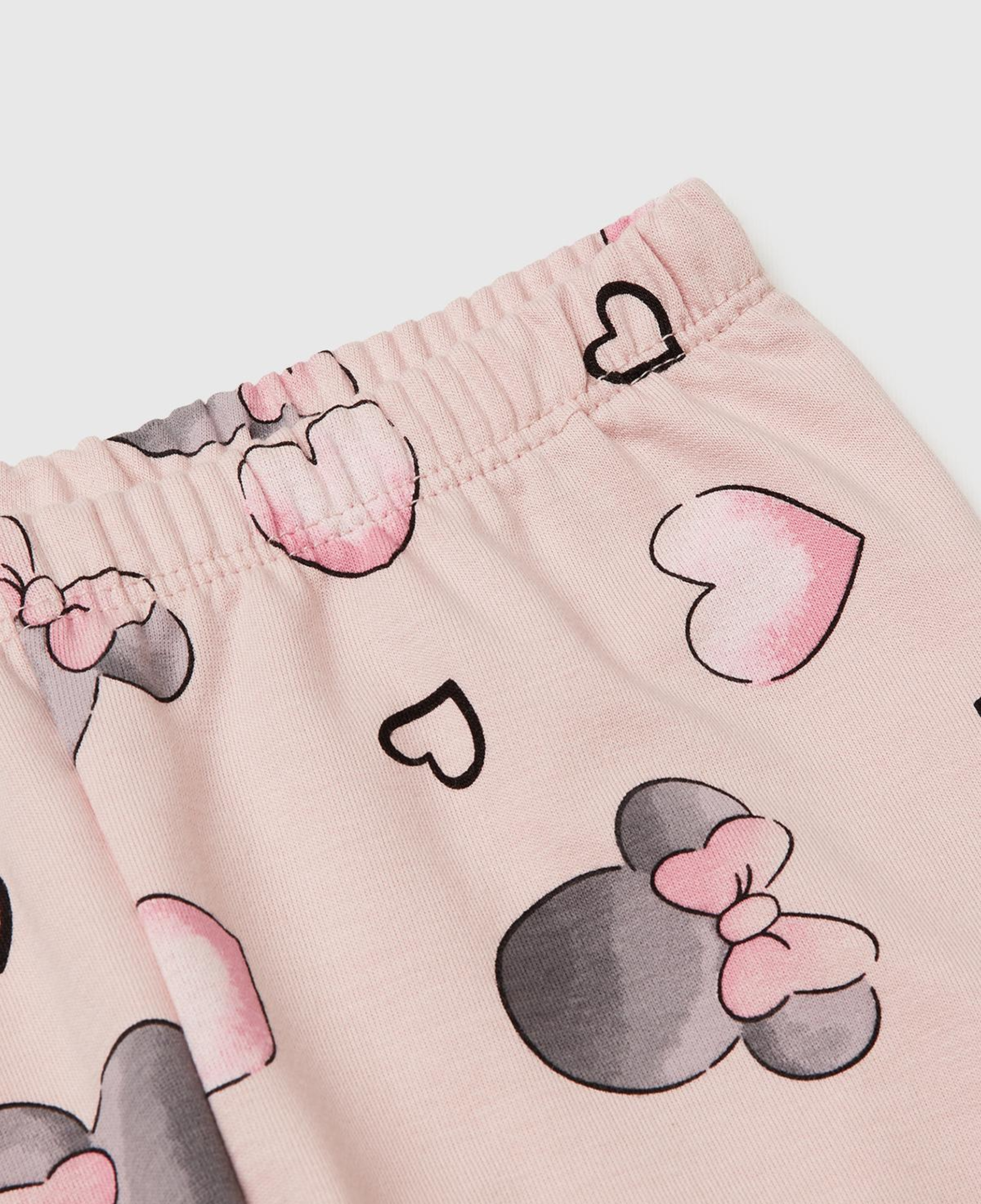 Kız Çocuk Pembe Mix Önü Baskılı Sweatshirt ve Tamamı Desenli Pantolon Takım