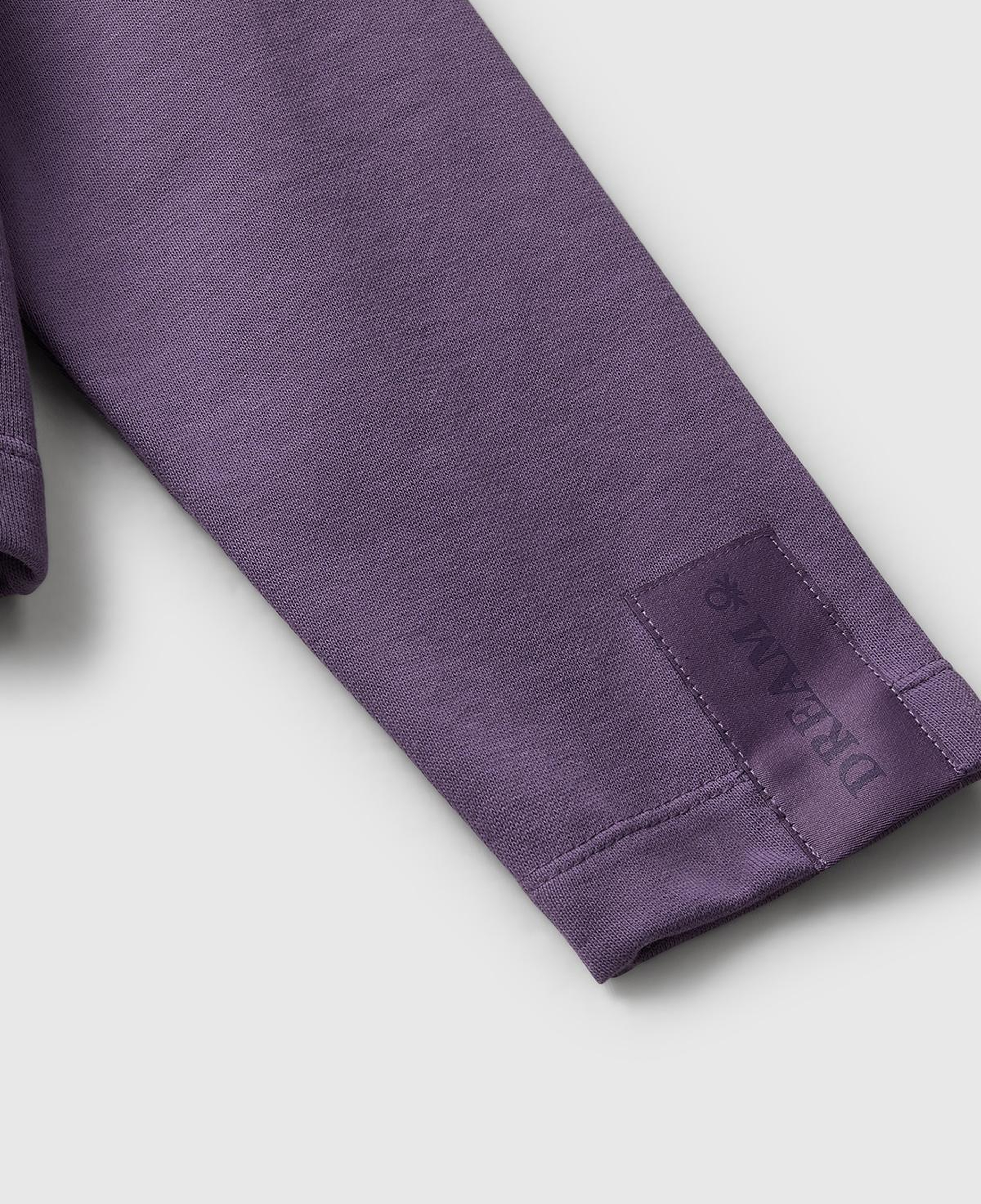Kız Çocuk Mor Kolu Etiket Detaylı Cepli Fermuarlı Kapüşonlu Sweatshirt