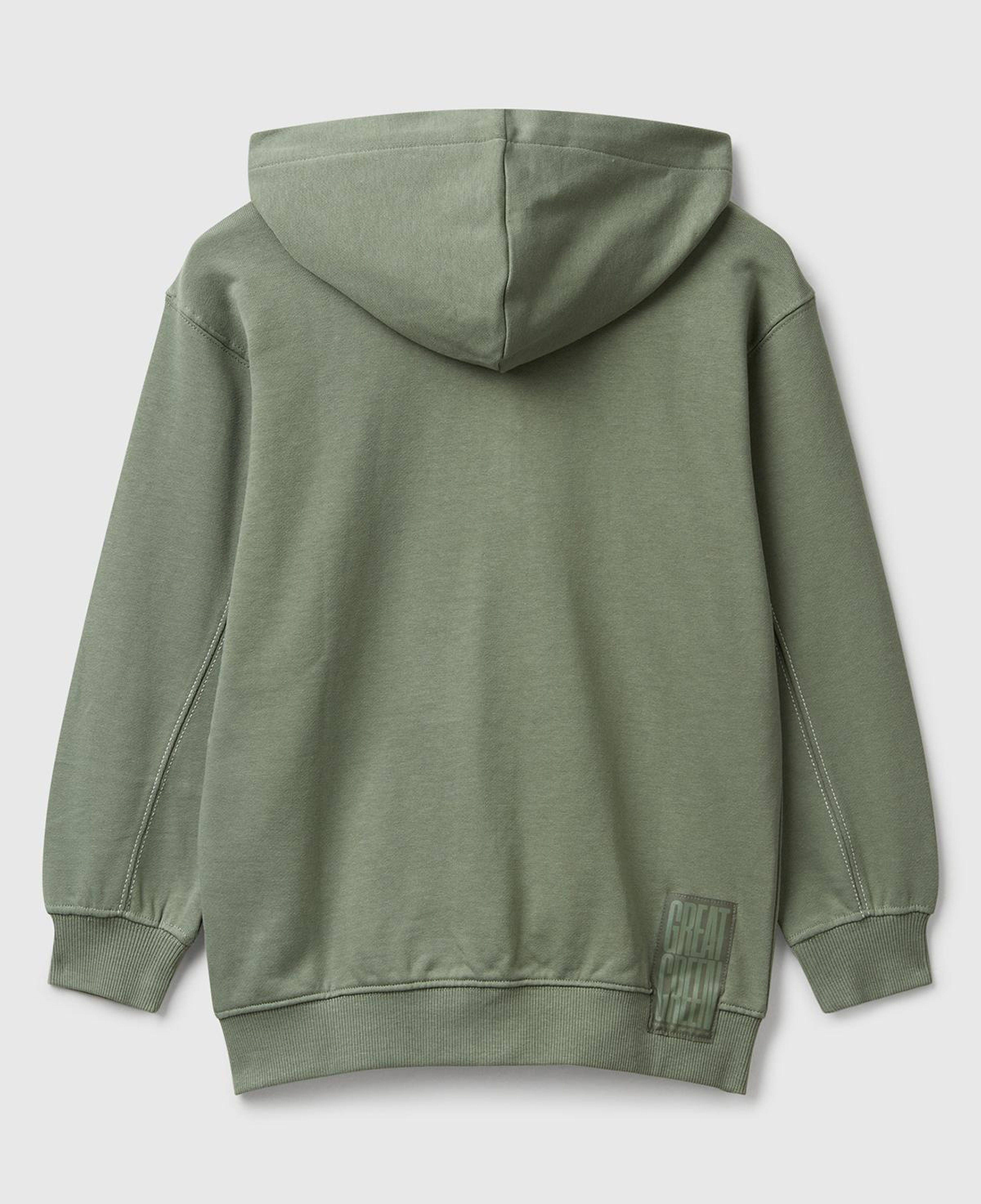 Erkek Çocuk Haki Logolu Etiket Detaylı Fermuarlı Kapüşonlu Sweatshirt