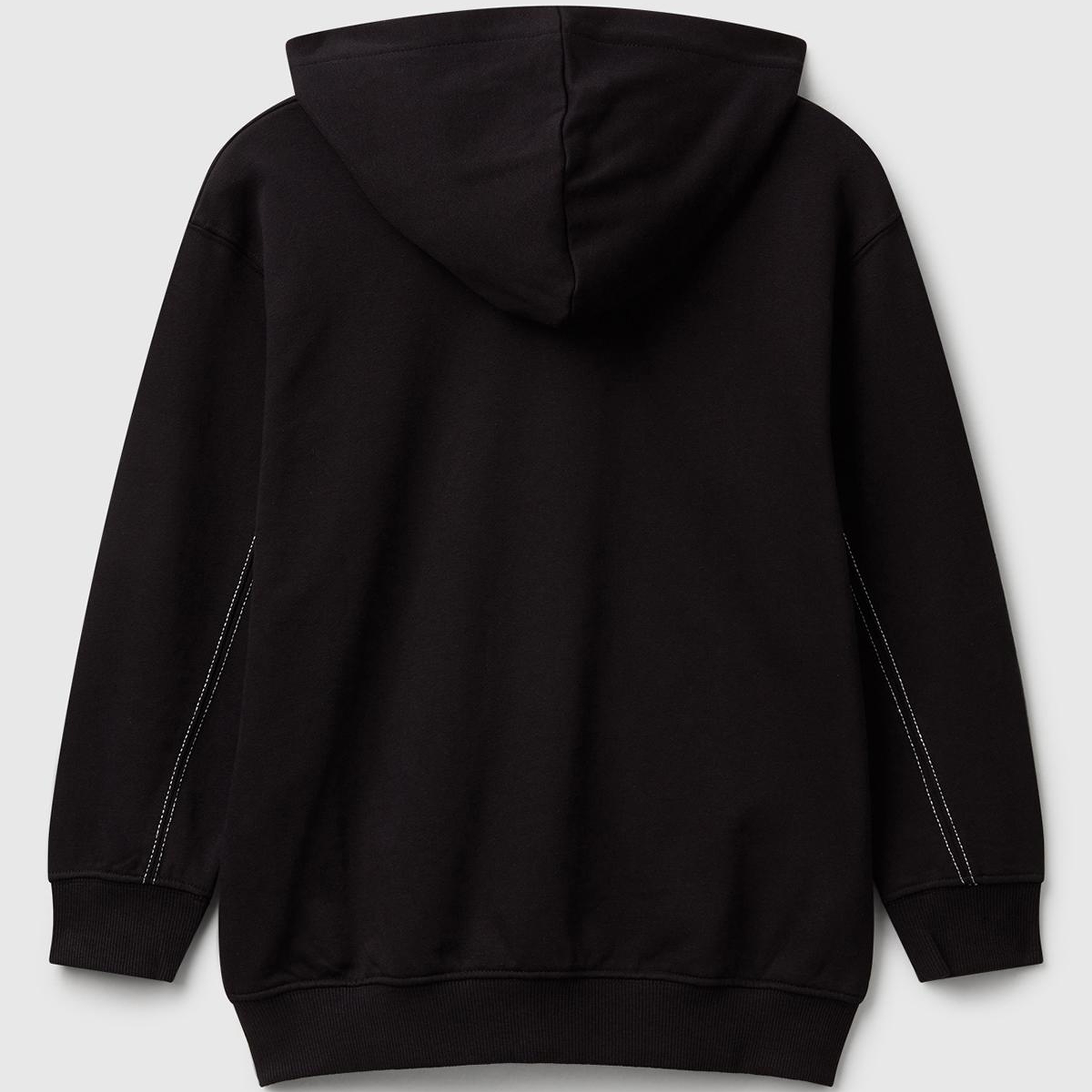 Erkek Çocuk Siyah Logolu Etiket Detaylı Fermuarlı Kapüşonlu Sweatshirt