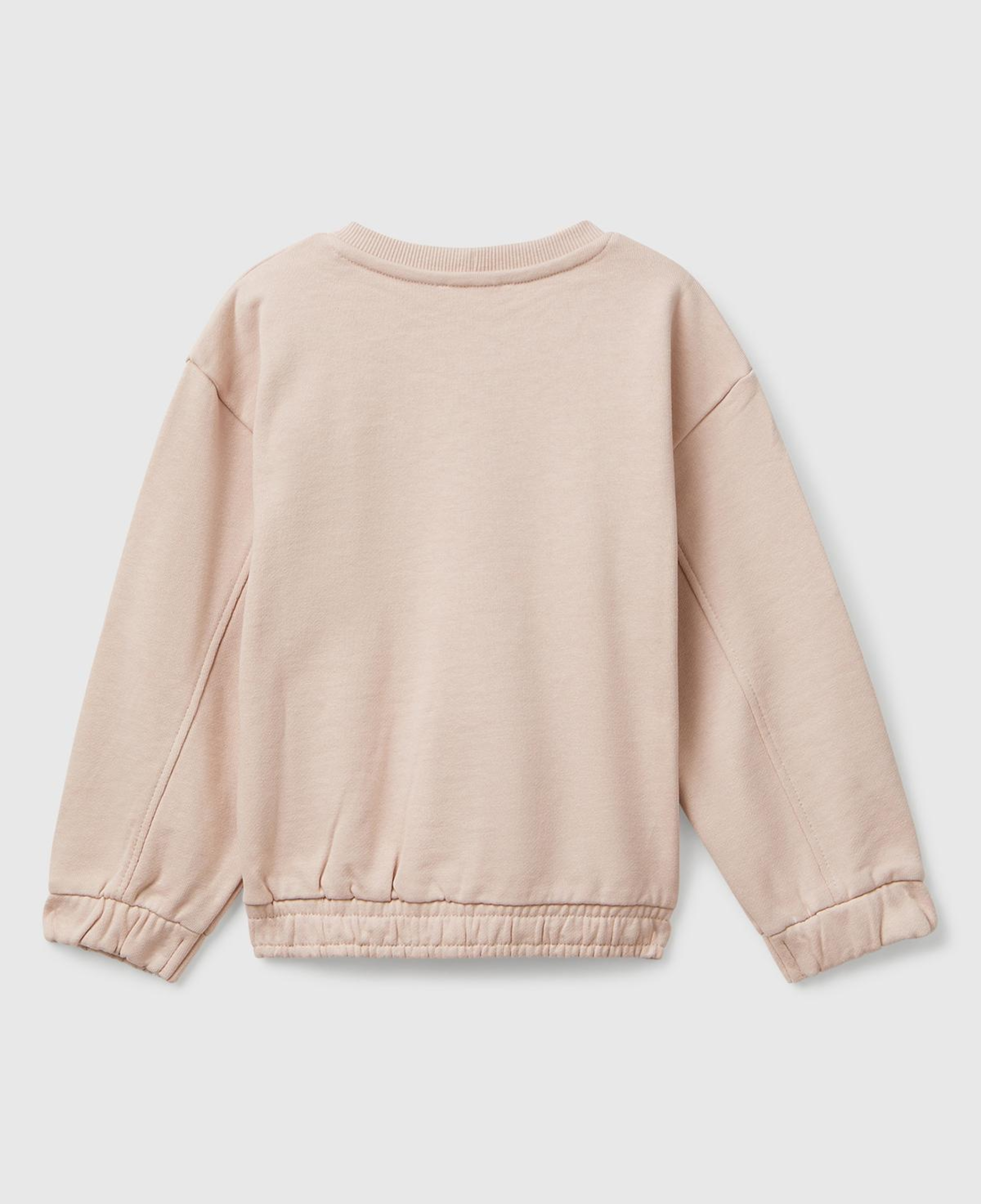 Kız Çocuk Toz Pembe Dikiş Detaylı Kalpli Yama Cepli Regular Fit Sweatshirt