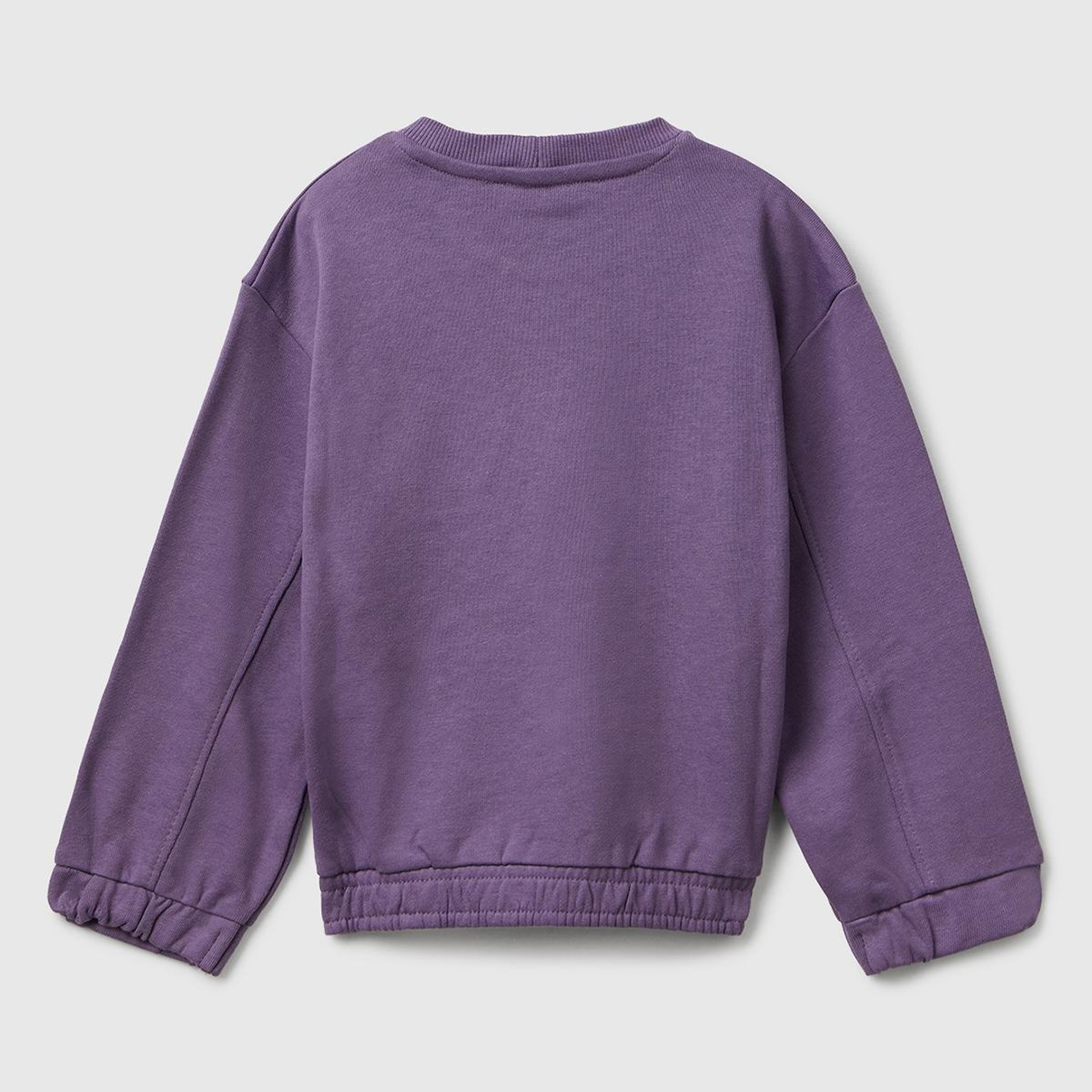 Kız Çocuk Mor Dikiş Detaylı Kalpli Yama Cepli Regular Fit Sweatshirt