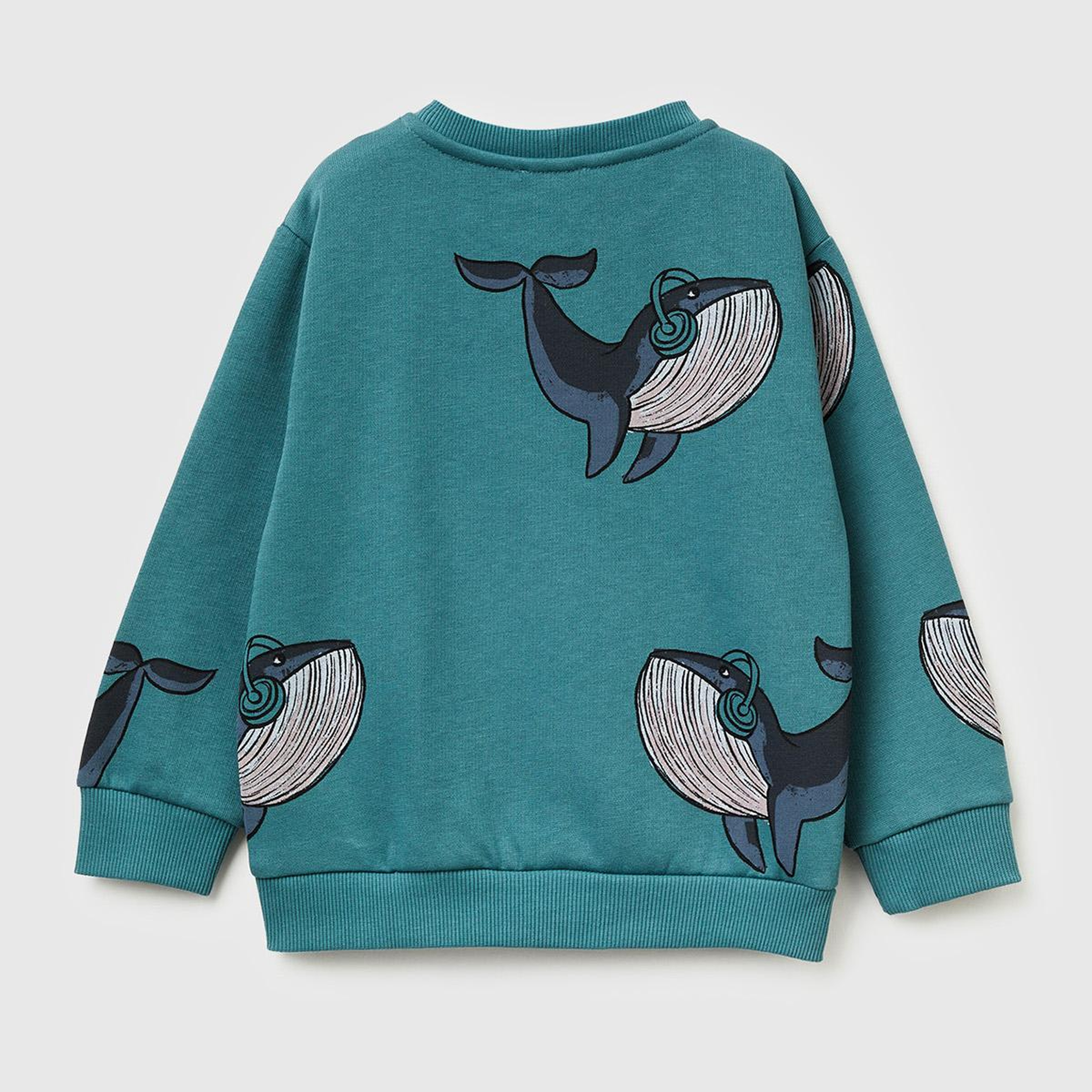 Erkek Çocuk Gri Mix Baskılı Ribanalı Bisiklet Yaka Regular Fit Şardonlu Sweatshirt
