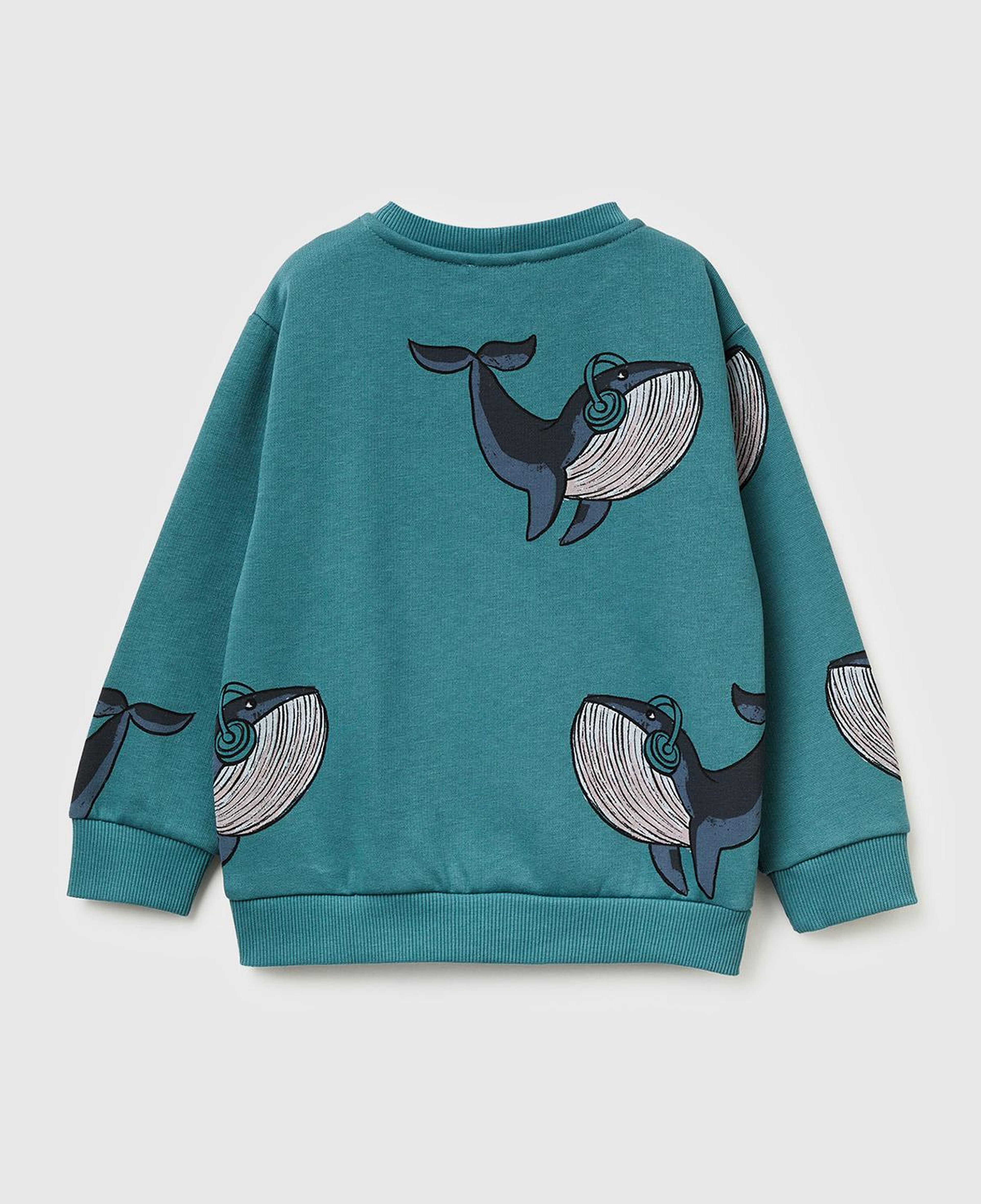 Erkek Çocuk Gri Mix Baskılı Ribanalı Bisiklet Yaka Regular Fit Şardonlu Sweatshirt