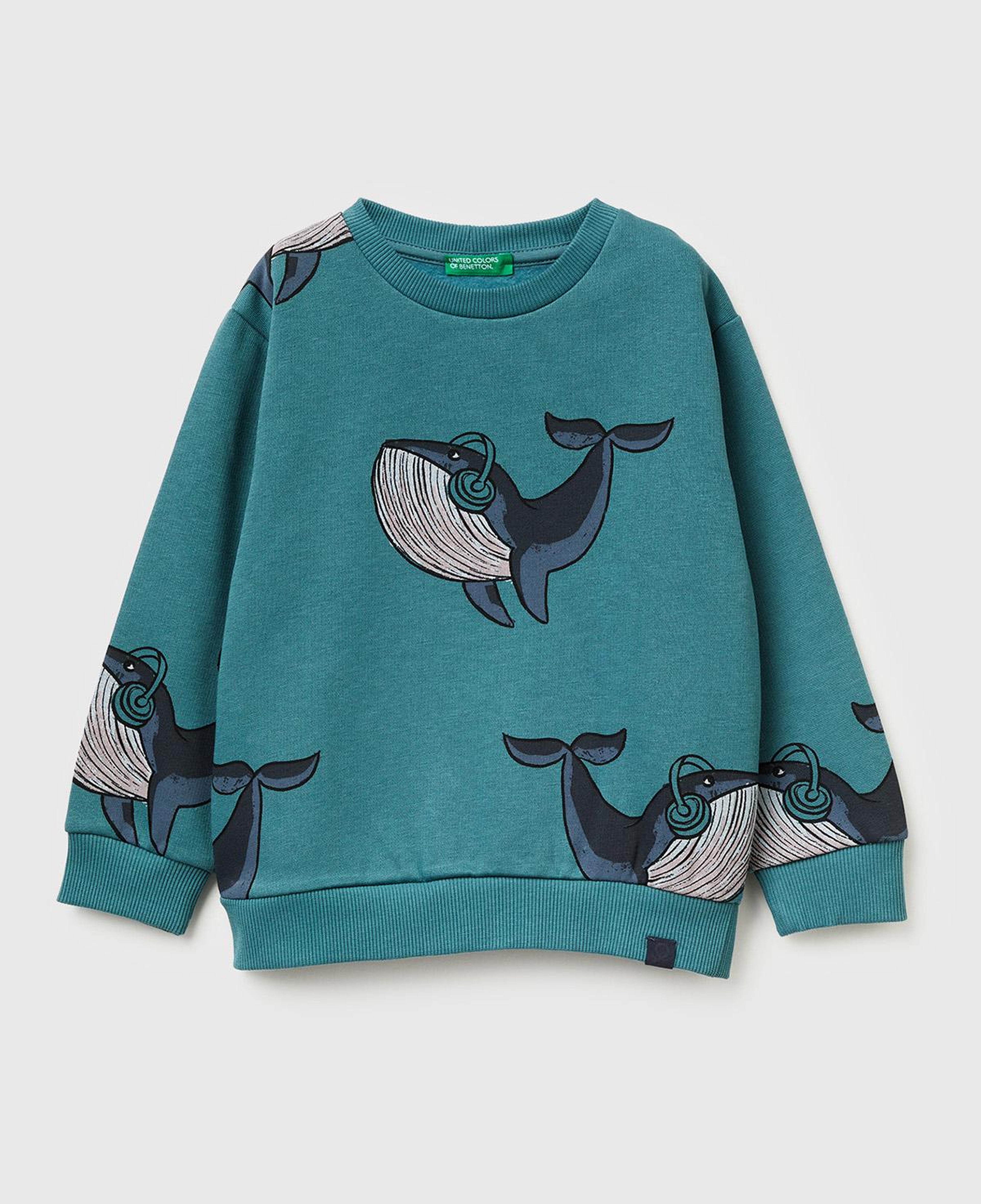 Erkek Çocuk Gri Mix Baskılı Ribanalı Bisiklet Yaka Regular Fit Şardonlu Sweatshirt