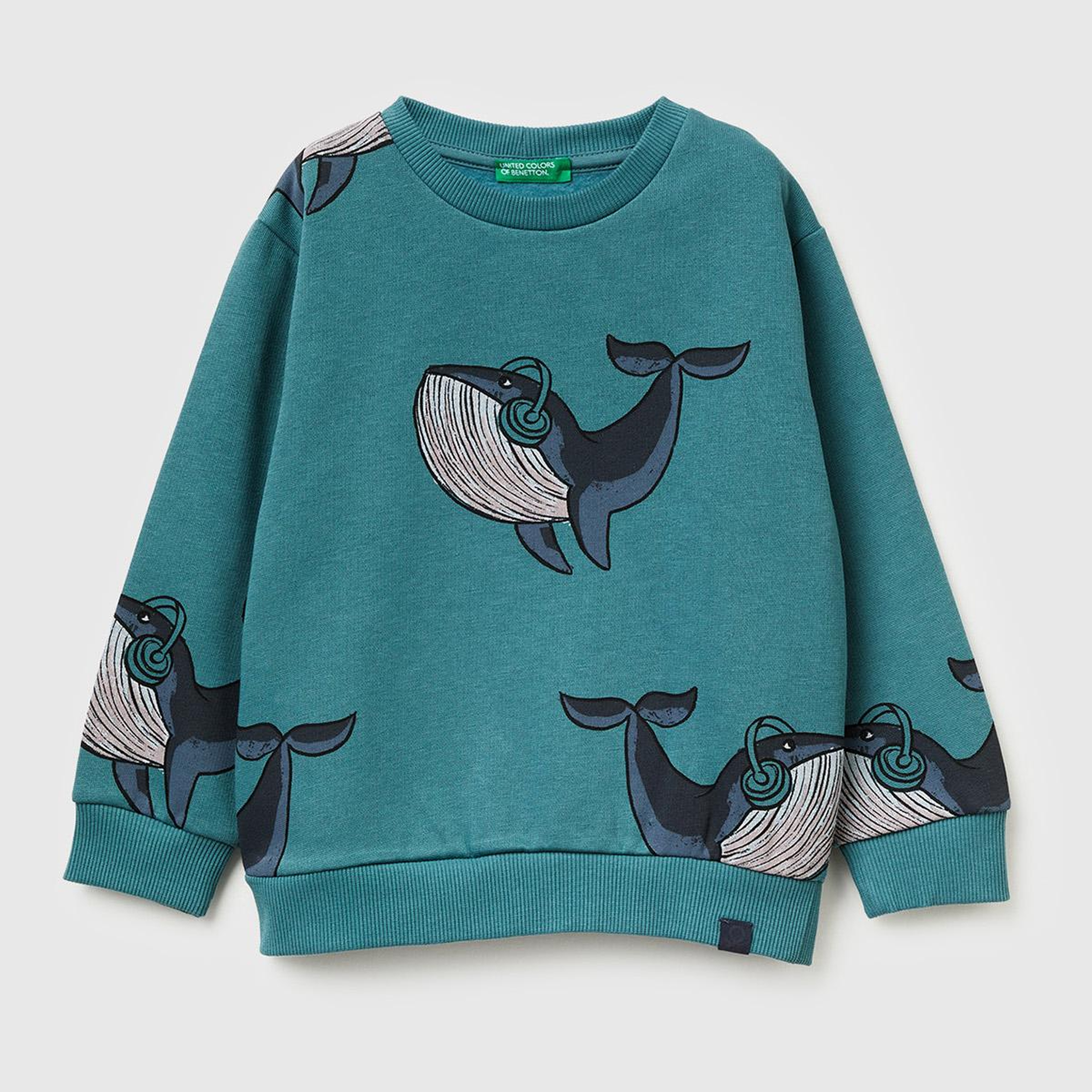 Erkek Çocuk Gri Mix Baskılı Ribanalı Bisiklet Yaka Regular Fit Şardonlu Sweatshirt