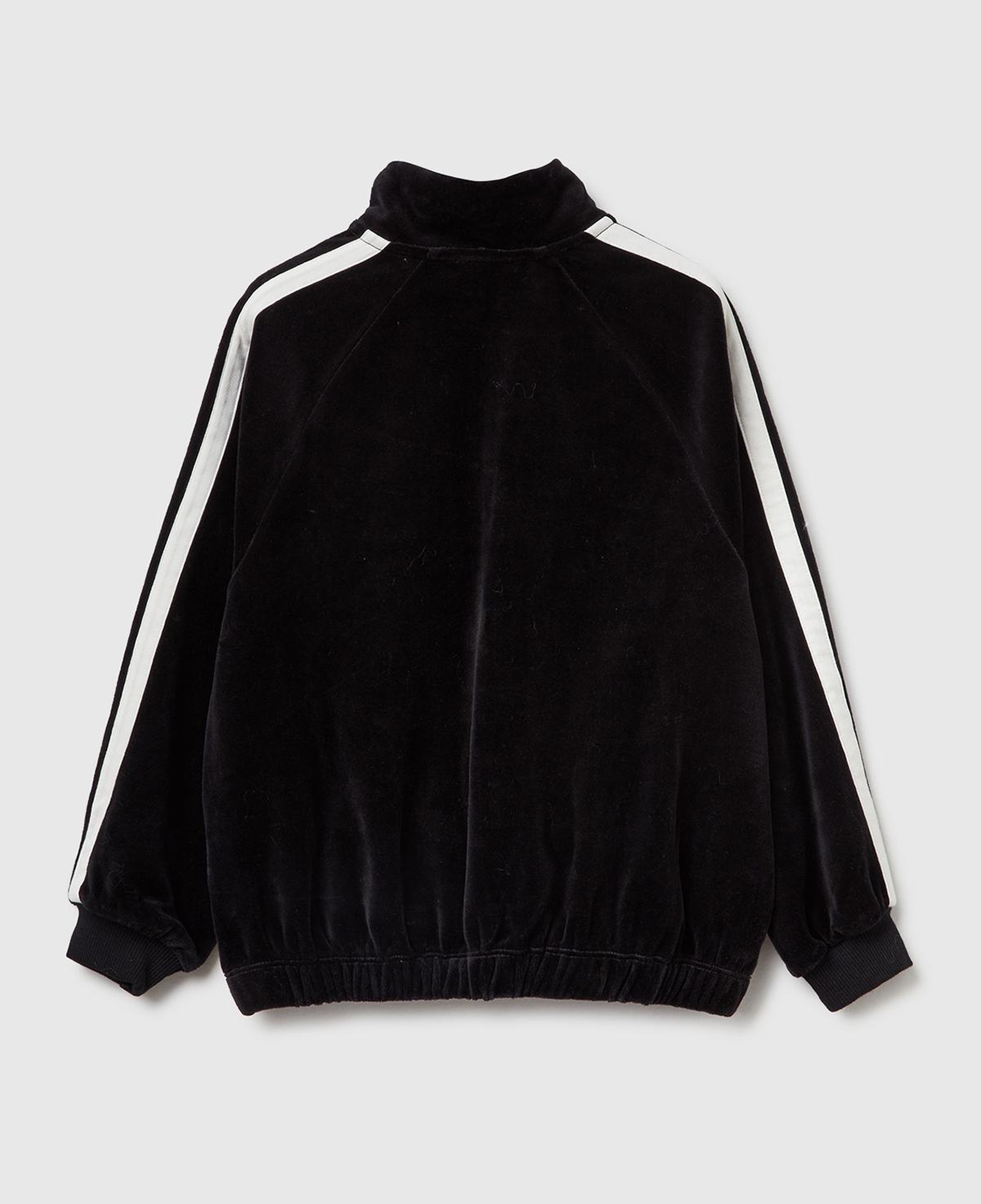 Kız Çocuk Siyah Logo Etiketli Fermuarlı Reglan Kol Dik Yaka Sweatshirt