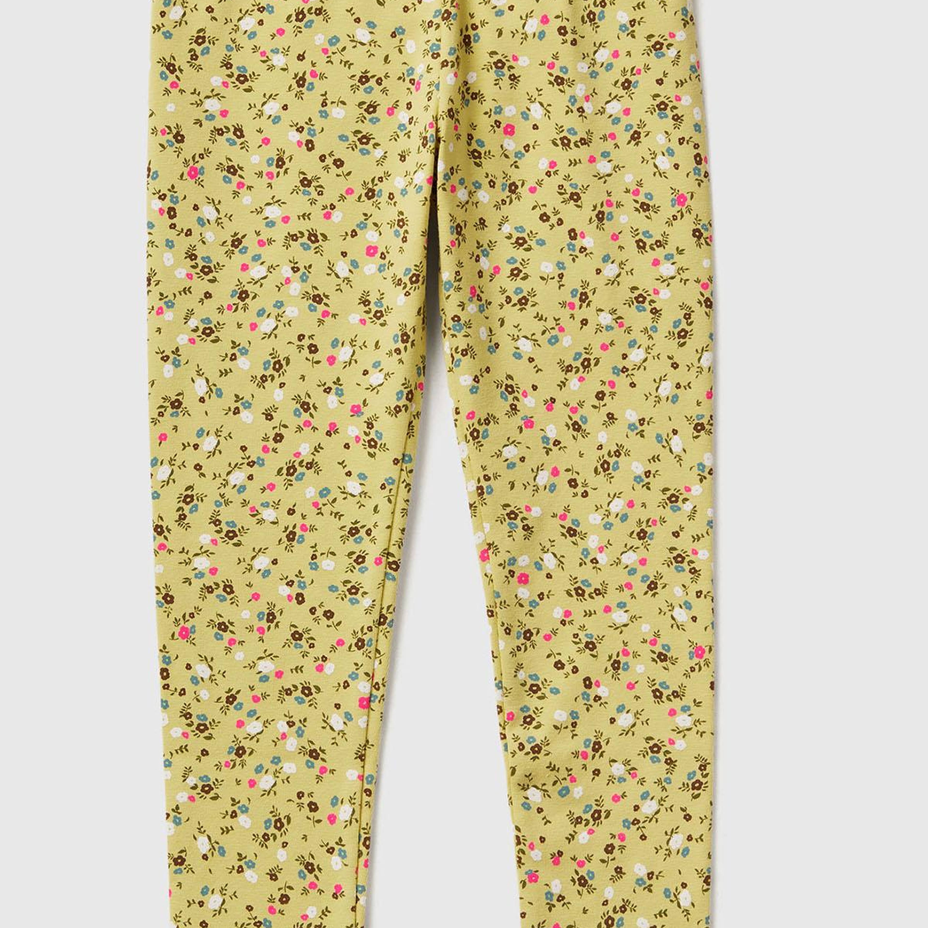 Kız Çocuk Sarı Tamamı Baskılı Slim Fit Tayt