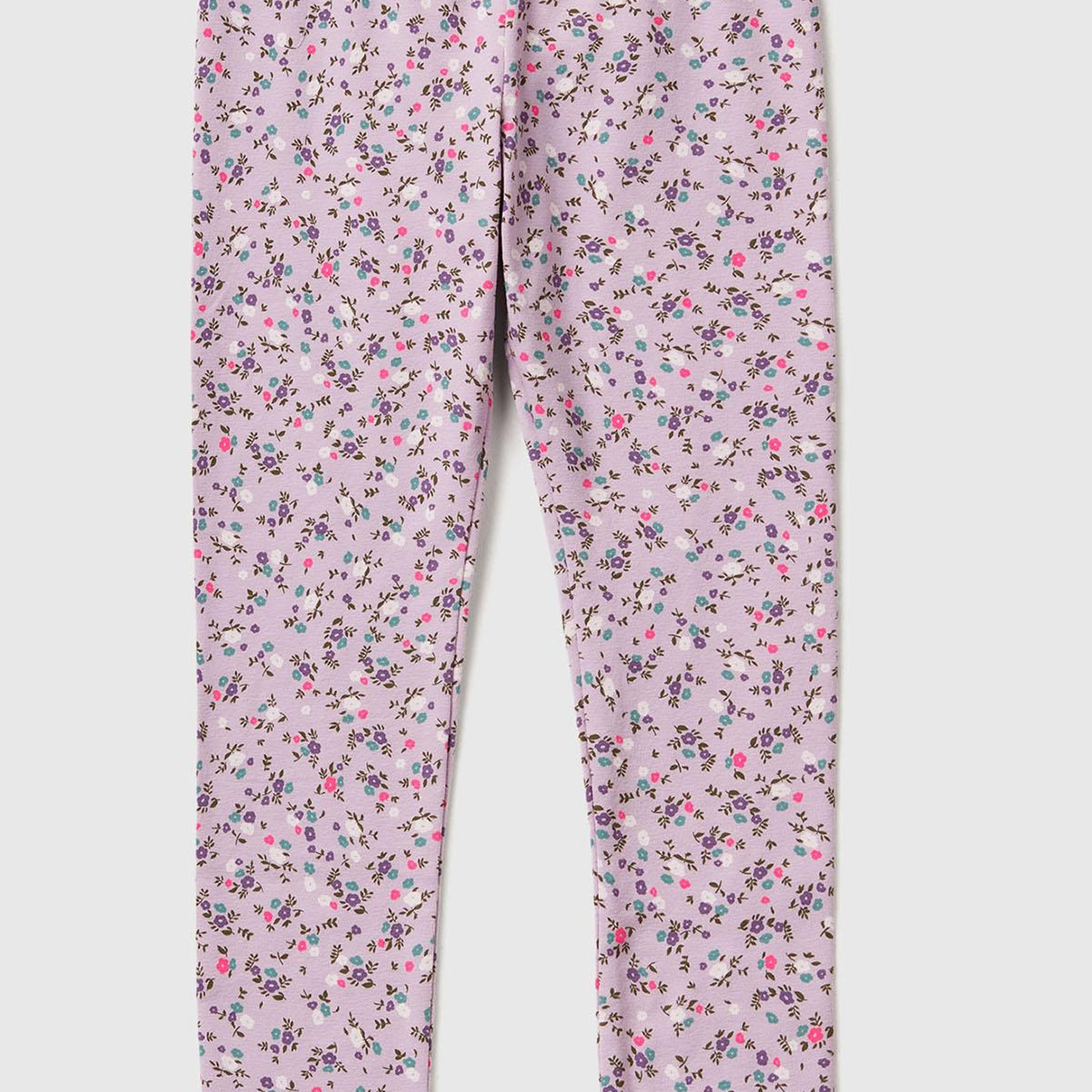 Kız Çocuk Lila Tamamı Baskılı Slim Fit Tayt
