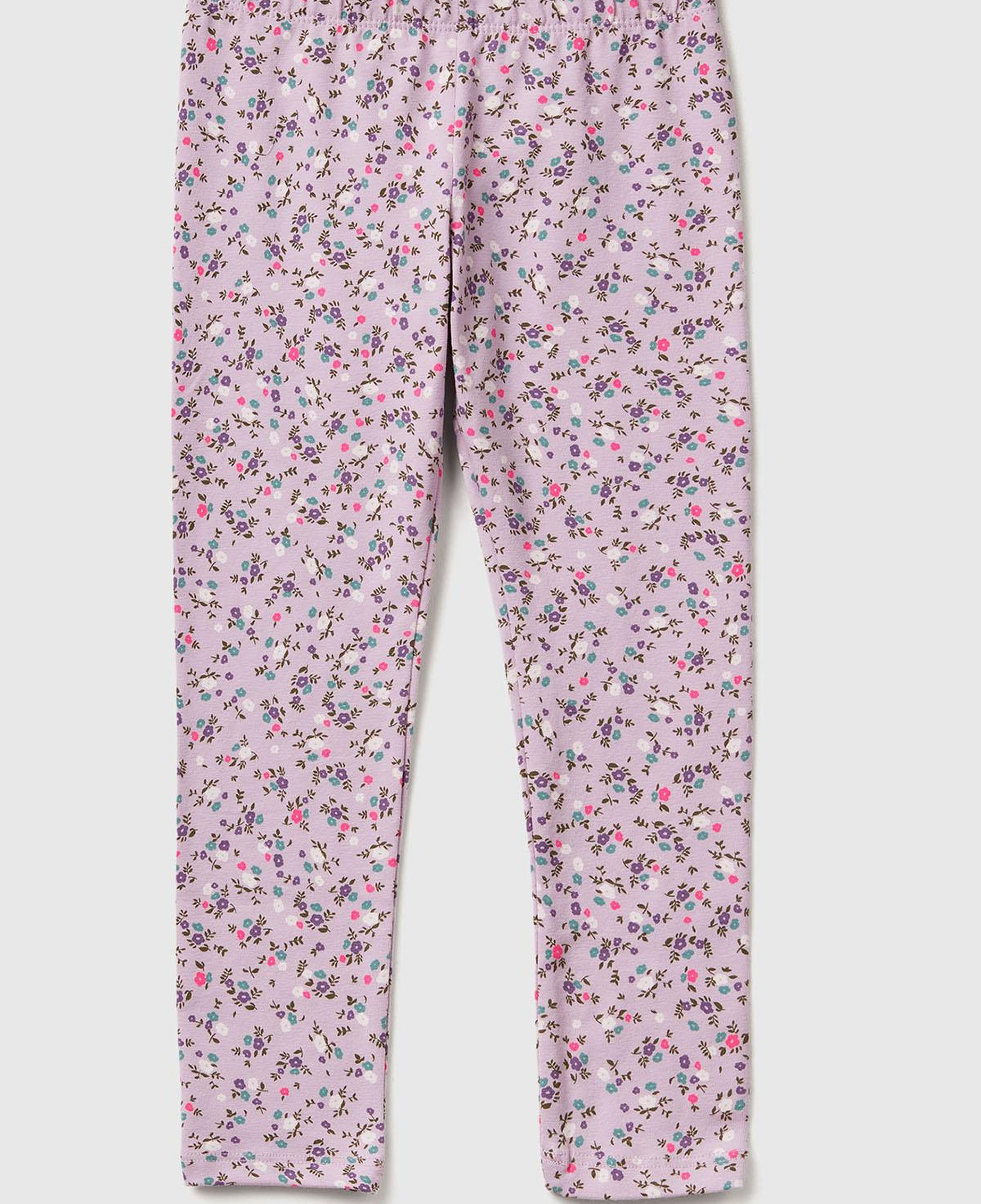 Kız Çocuk Lila Tamamı Baskılı Slim Fit Tayt