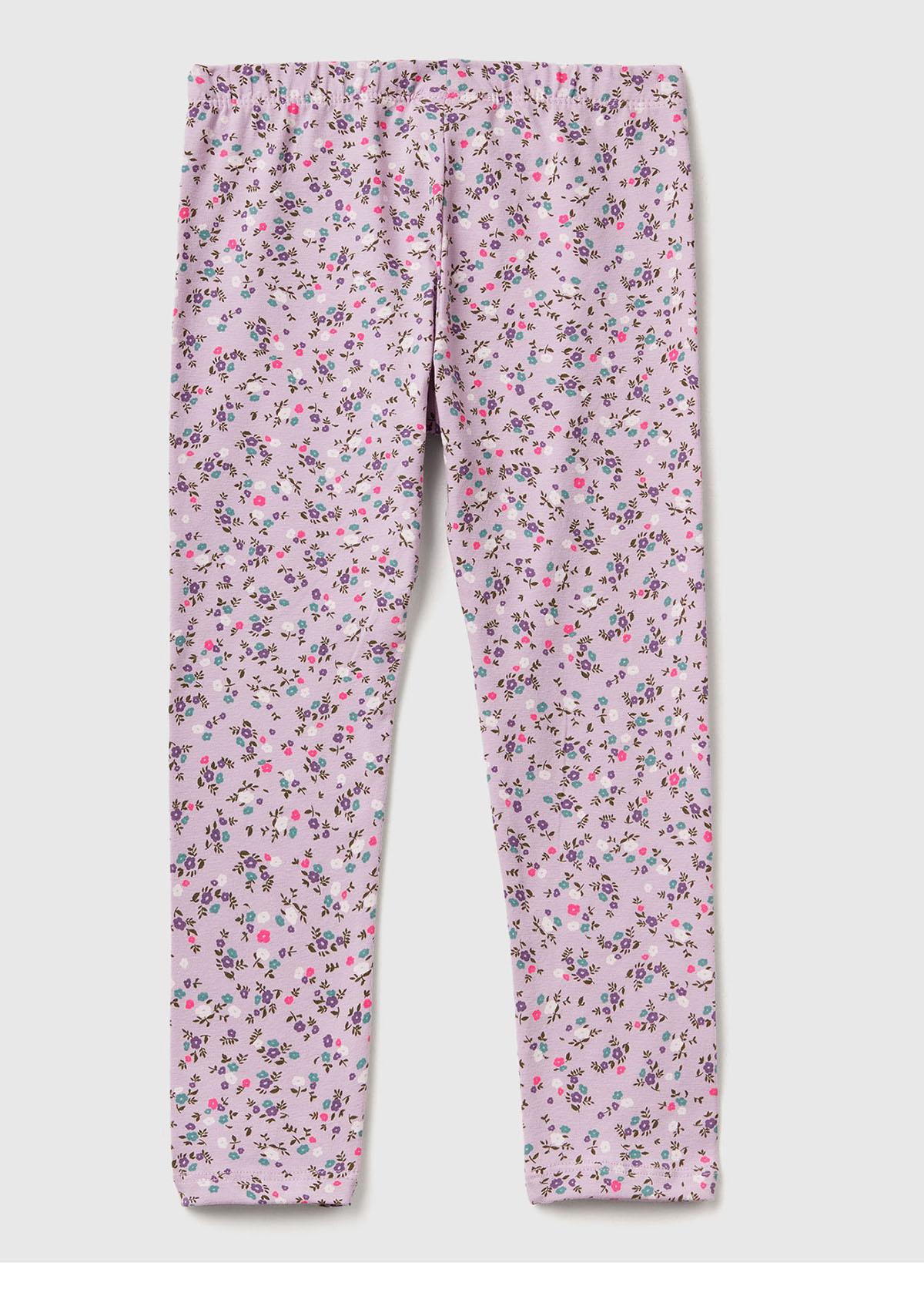 Kız Çocuk Lila Tamamı Baskılı Slim Fit Tayt
