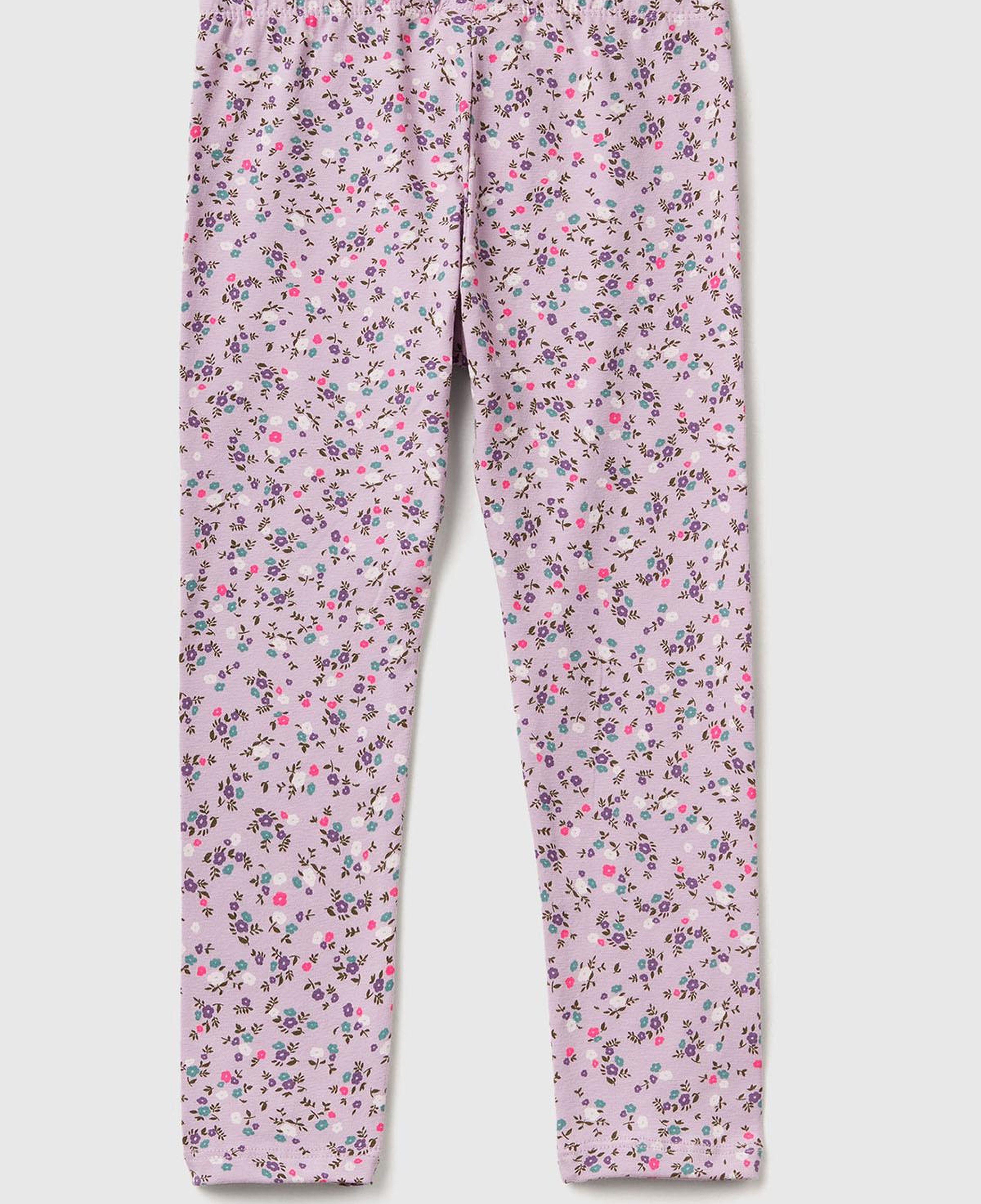 Kız Çocuk Lila Tamamı Baskılı Slim Fit Tayt
