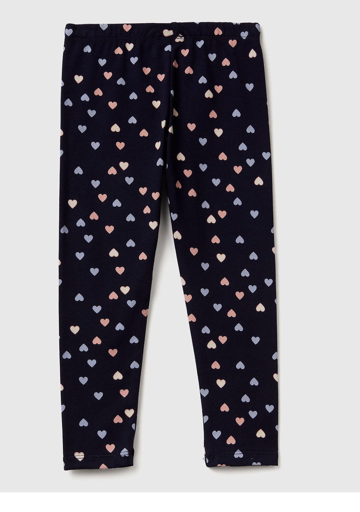 Kız Çocuk Toz Pembe Tamamı Baskılı Slim Fit Tayt