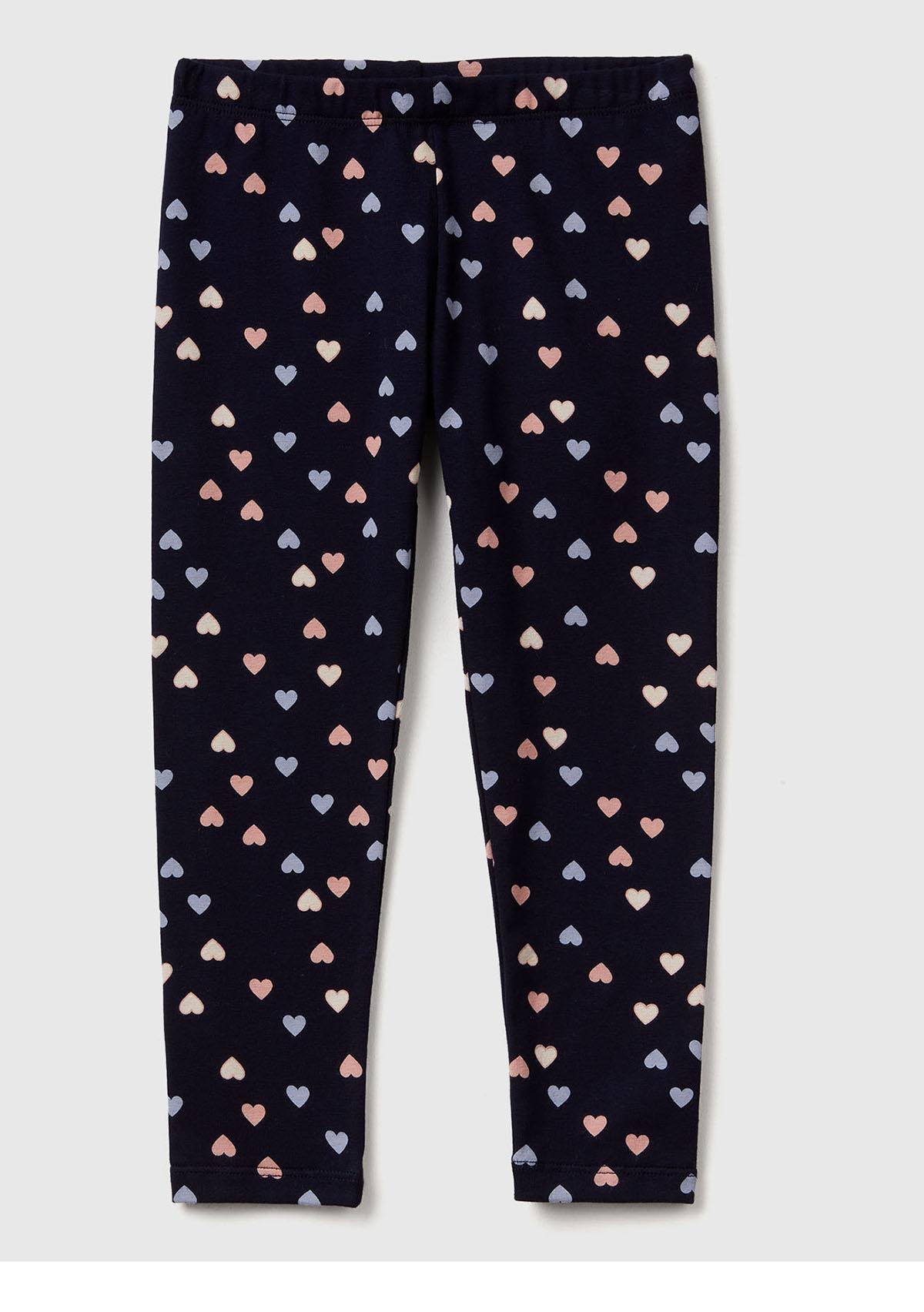Kız Çocuk Toz Pembe Tamamı Baskılı Slim Fit Tayt