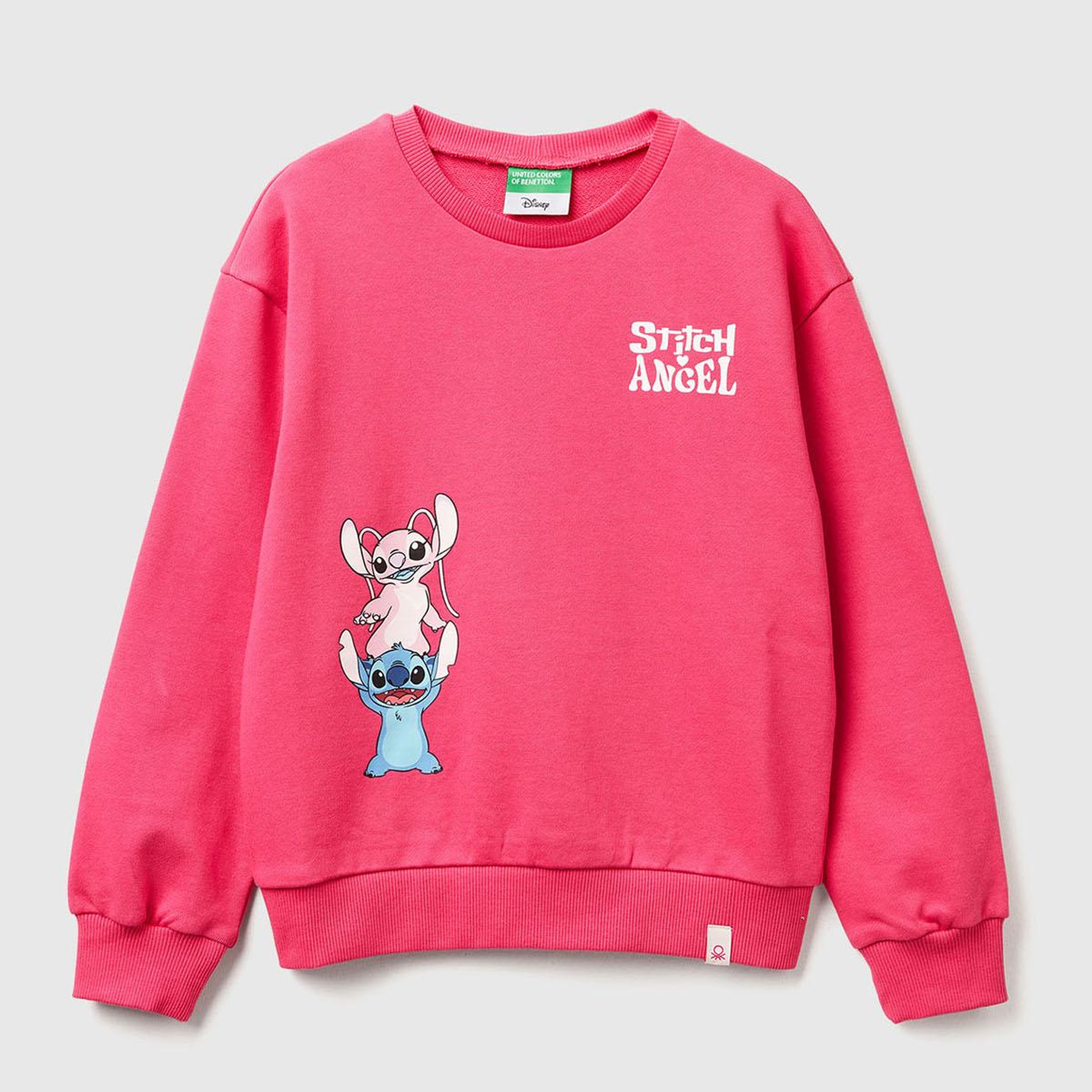 Kız Çocuk Pembe Önü Baskılı Logo Etiketli Relaxed Fit Sweatshirt