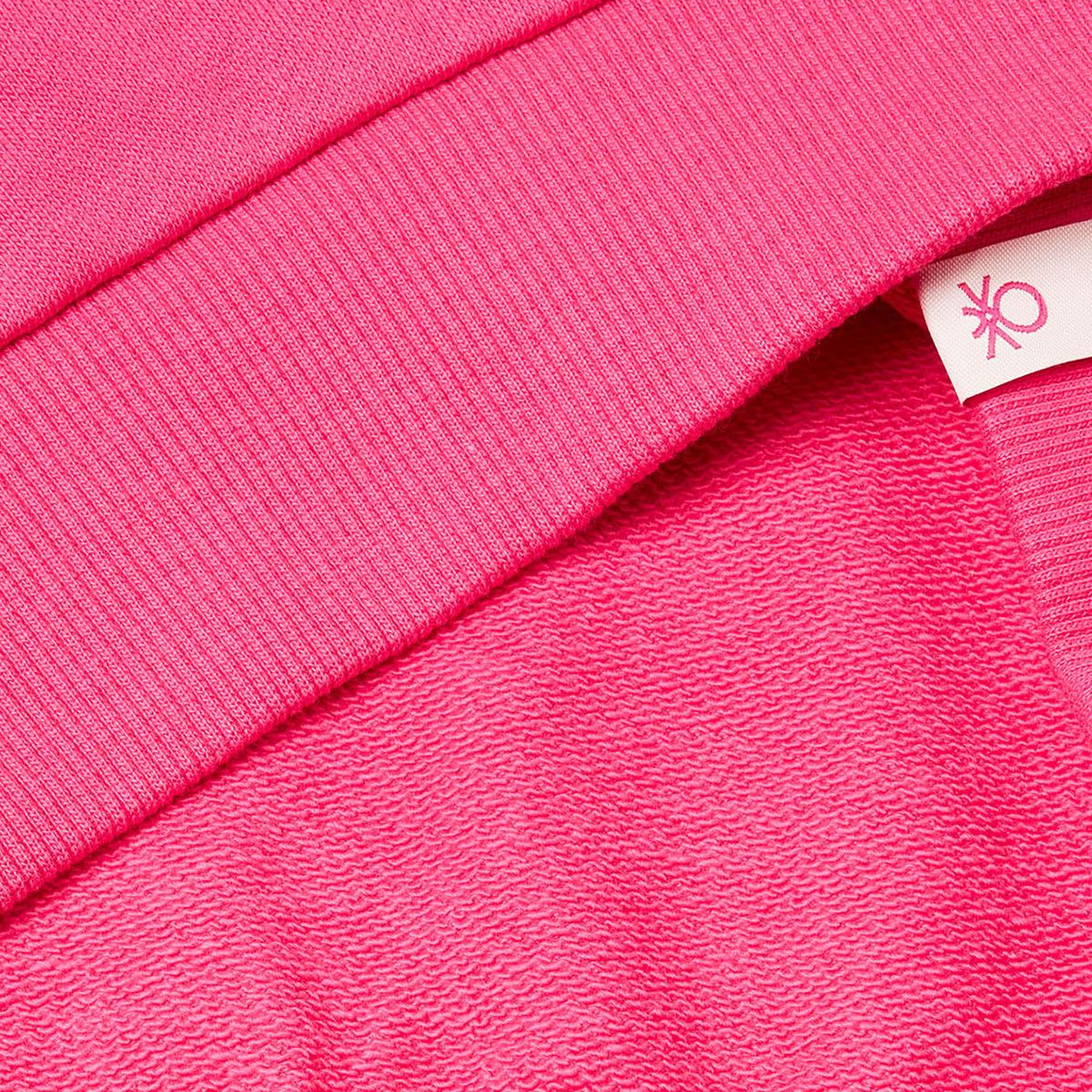 Kız Çocuk Pembe Önü Baskılı Logo Etiketli Relaxed Fit Sweatshirt