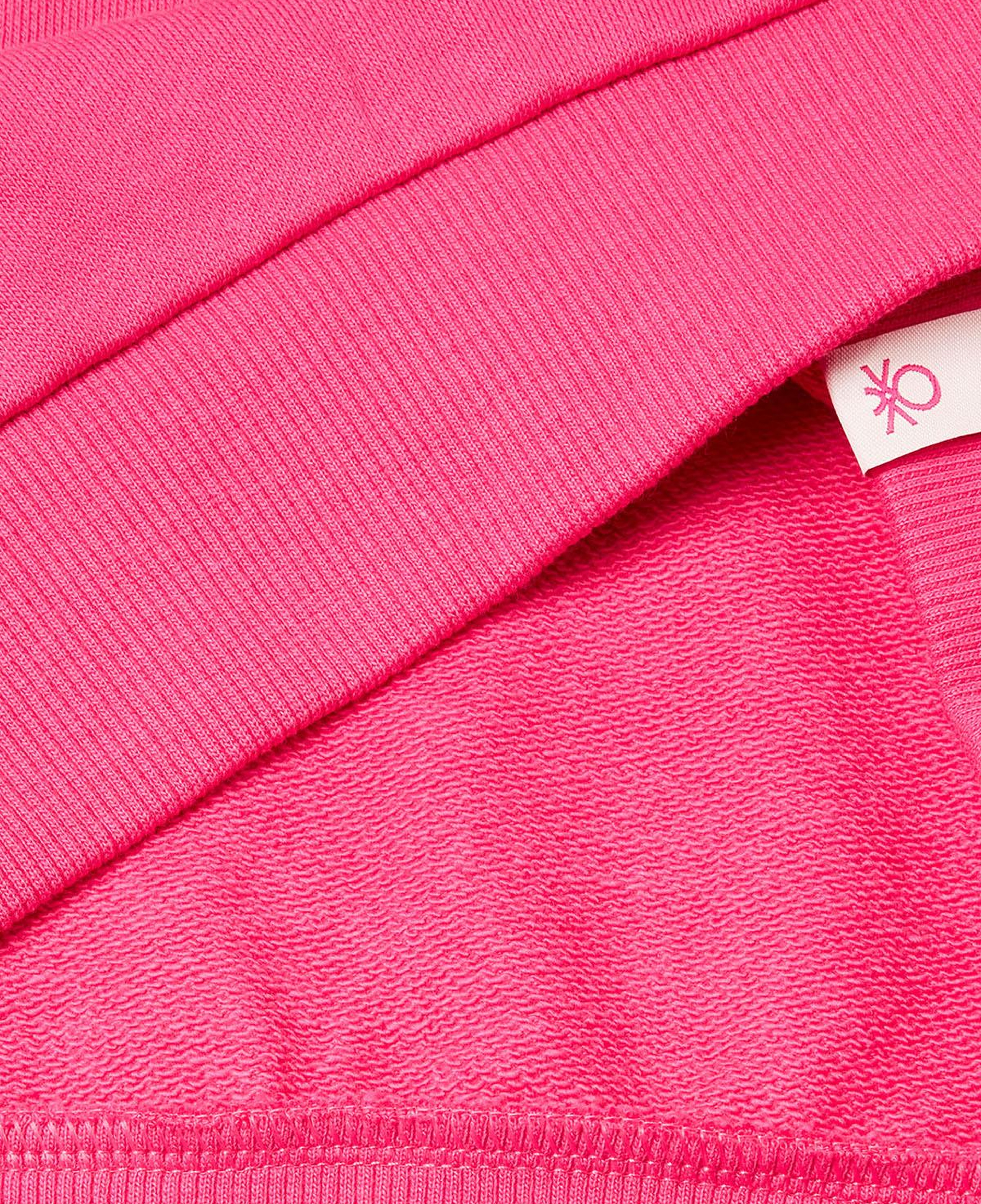 Kız Çocuk Pembe Önü Baskılı Logo Etiketli Relaxed Fit Sweatshirt