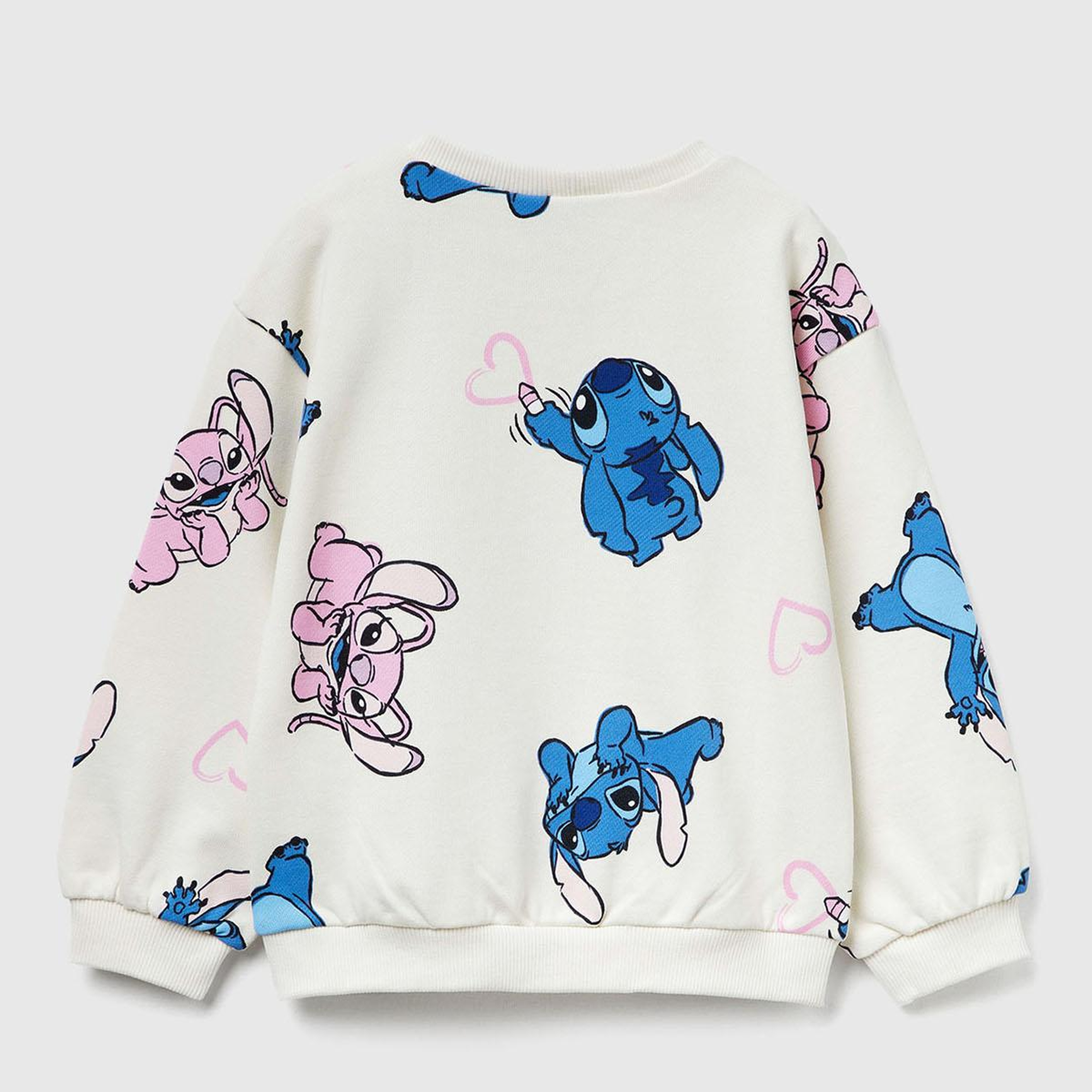 Kız Çocuk Ekru Mix Tamamı Baskılı Logo Etiketli Comfort Fit  Sweatshirt
