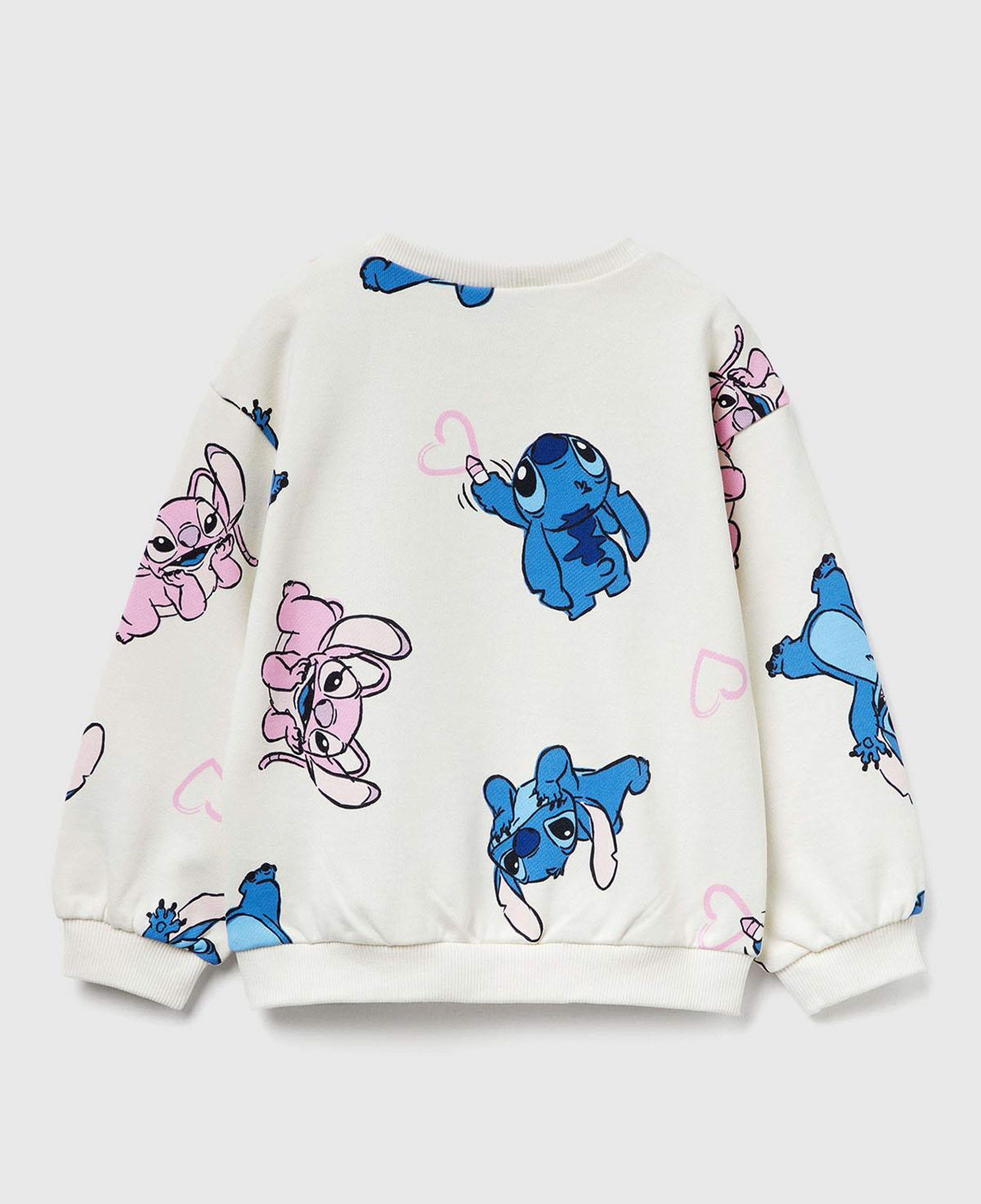 Kız Çocuk Ekru Mix Tamamı Baskılı Logo Etiketli Comfort Fit  Sweatshirt