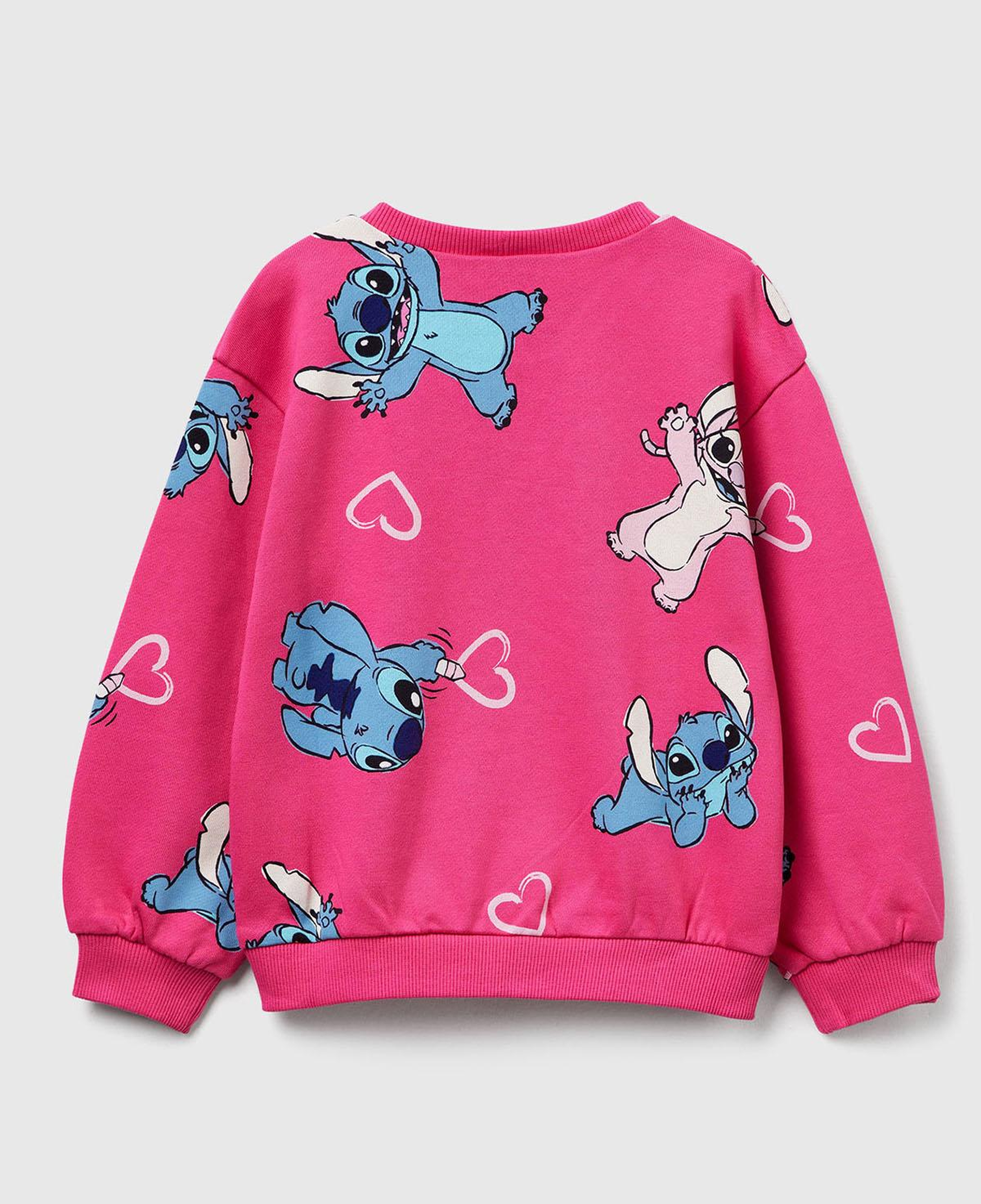 Kız Çocuk Pembe Mix Tamamı Baskılı Logo Etiketli Comfort Fit  Sweatshirt