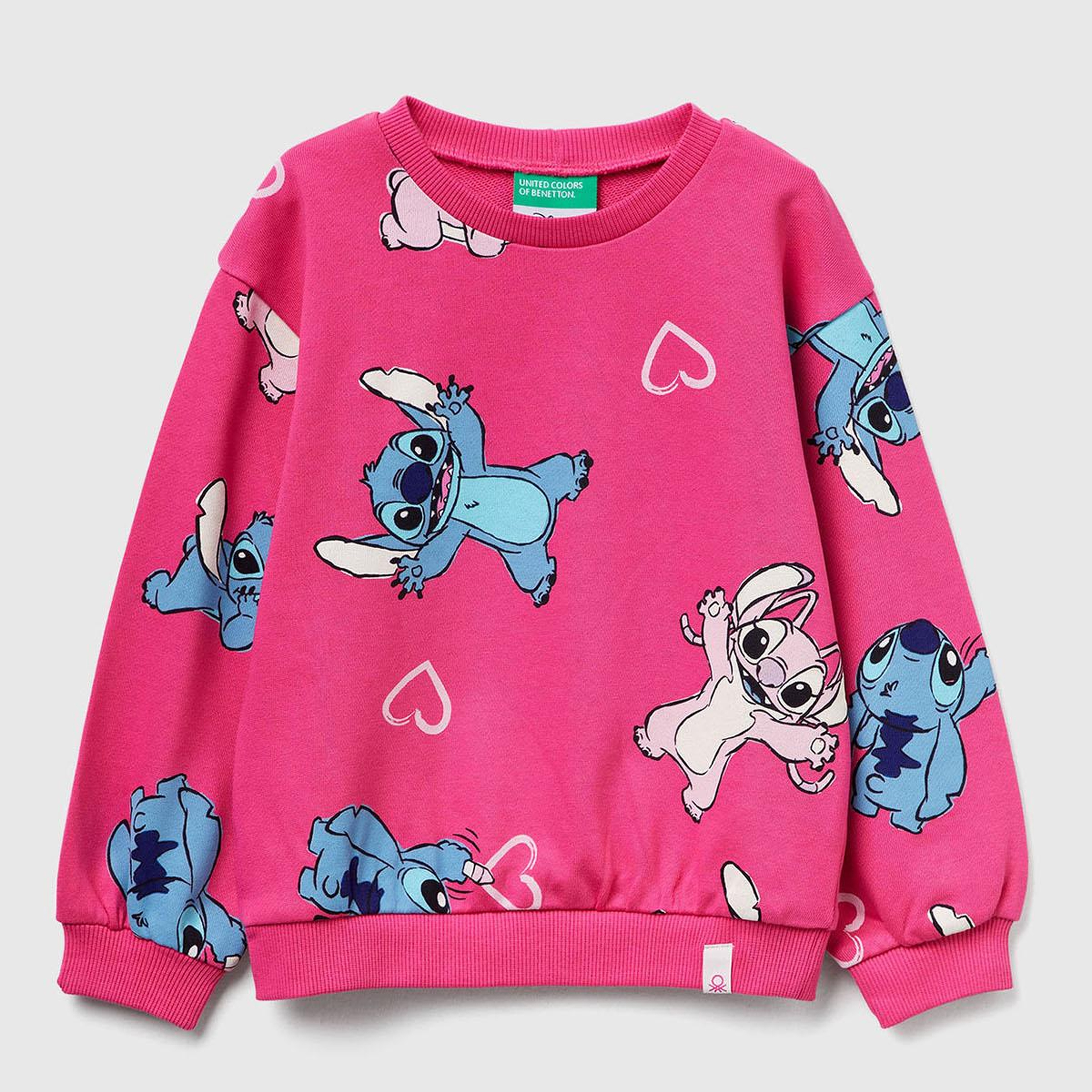 Kız Çocuk Pembe Mix Tamamı Baskılı Logo Etiketli Comfort Fit  Sweatshirt