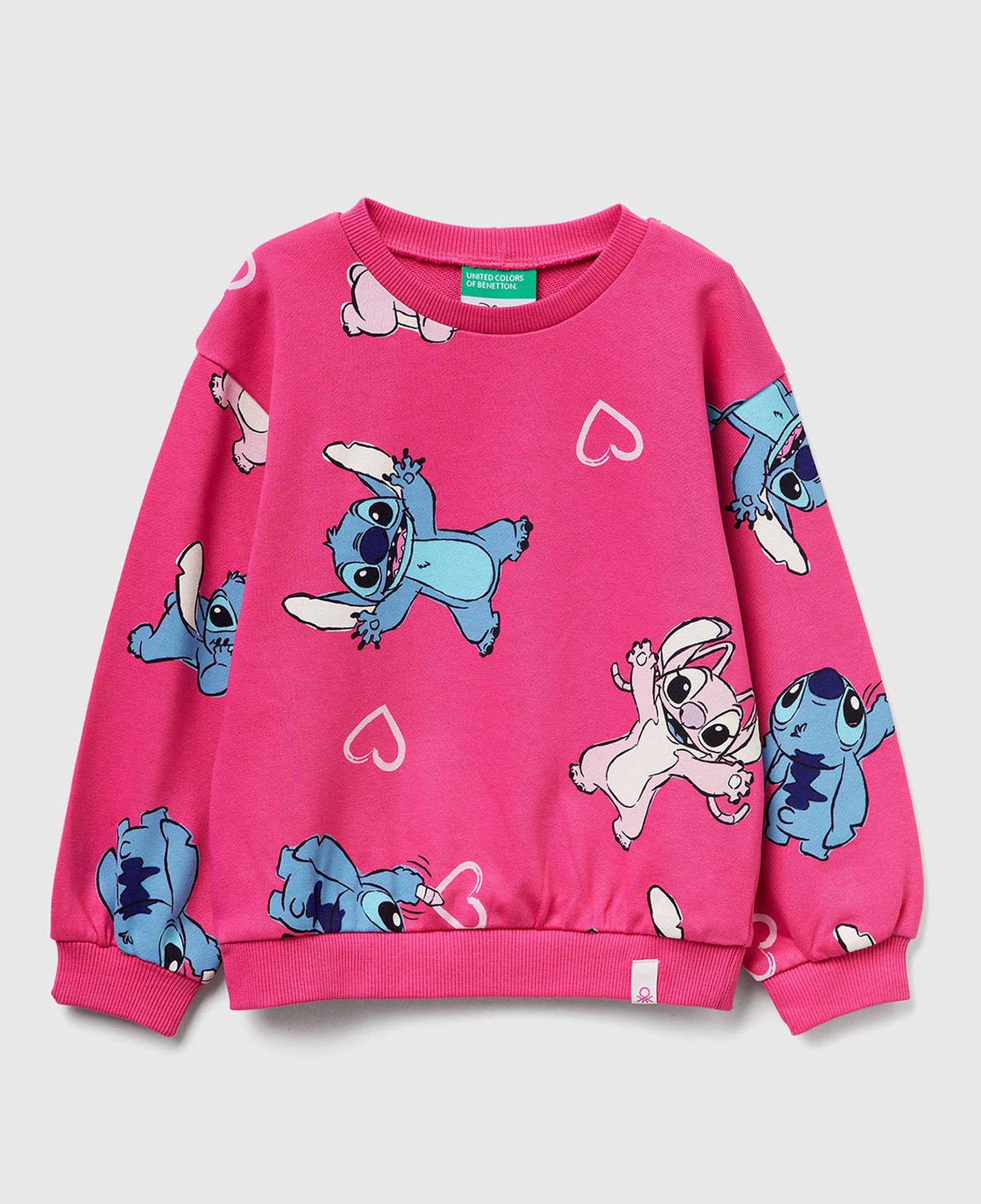 Kız Çocuk Pembe Mix Tamamı Baskılı Logo Etiketli Comfort Fit  Sweatshirt