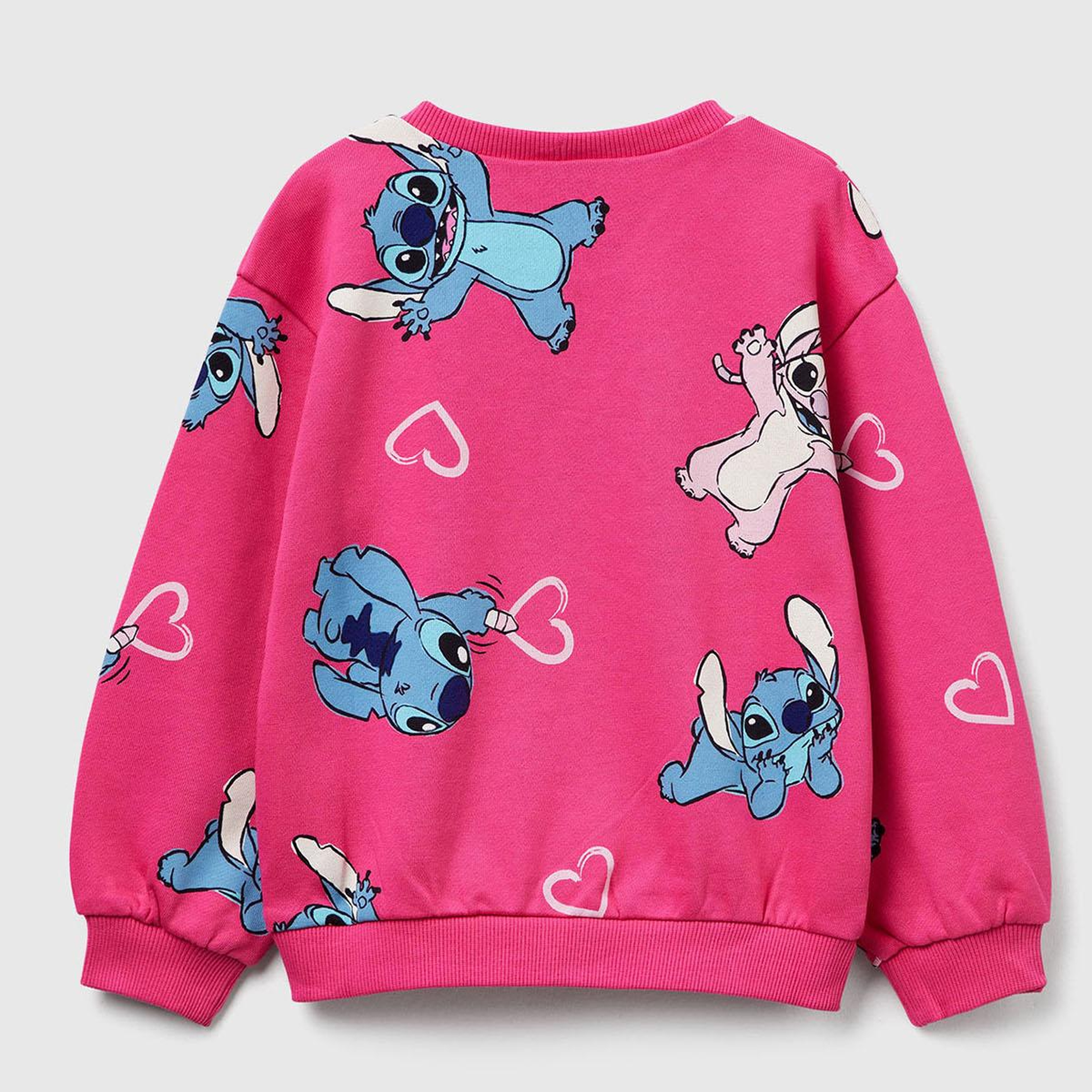Kız Çocuk Pembe Mix Tamamı Baskılı Logo Etiketli Comfort Fit  Sweatshirt