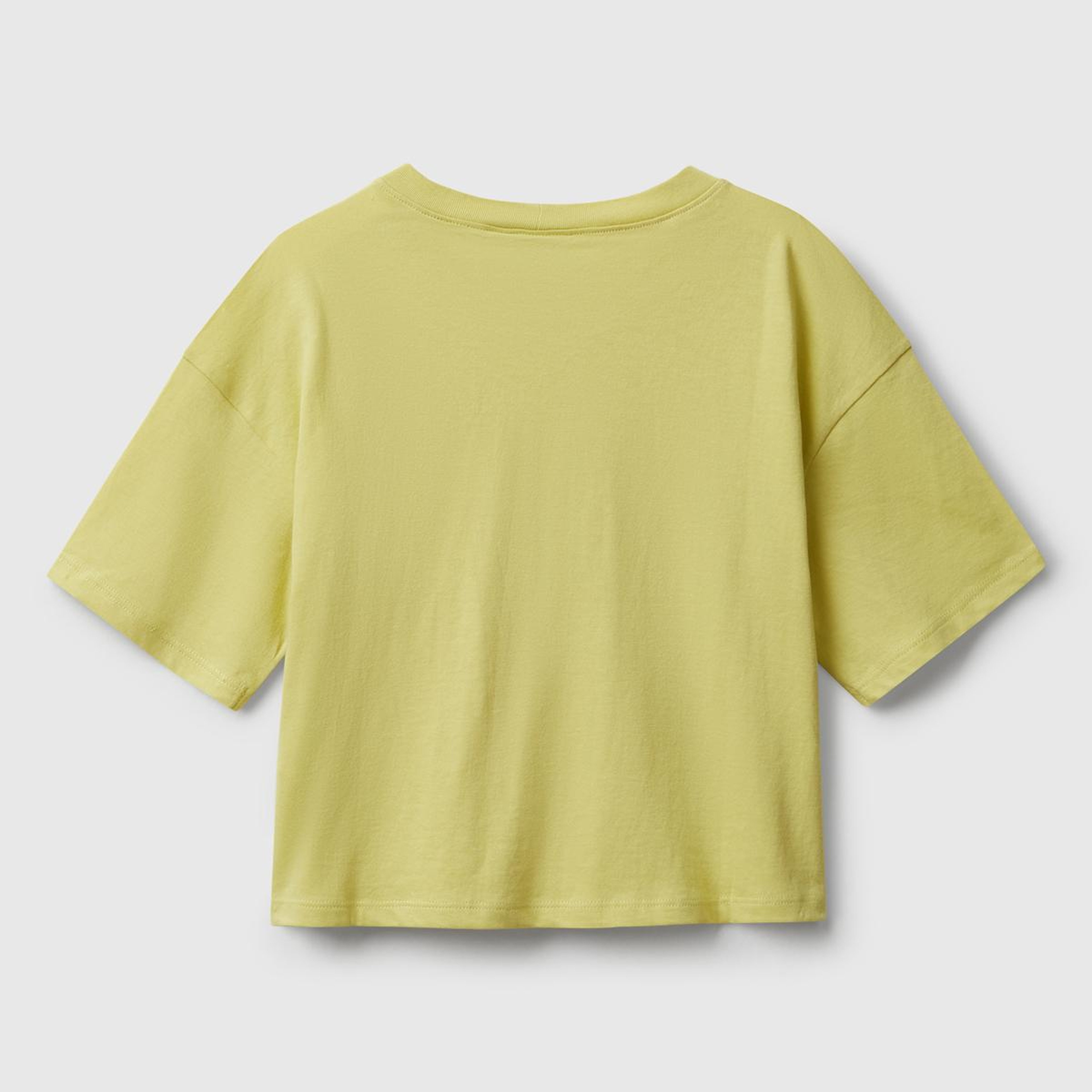 Kız Çocuk Hardal Önü Baskılı Boxy T-shirt