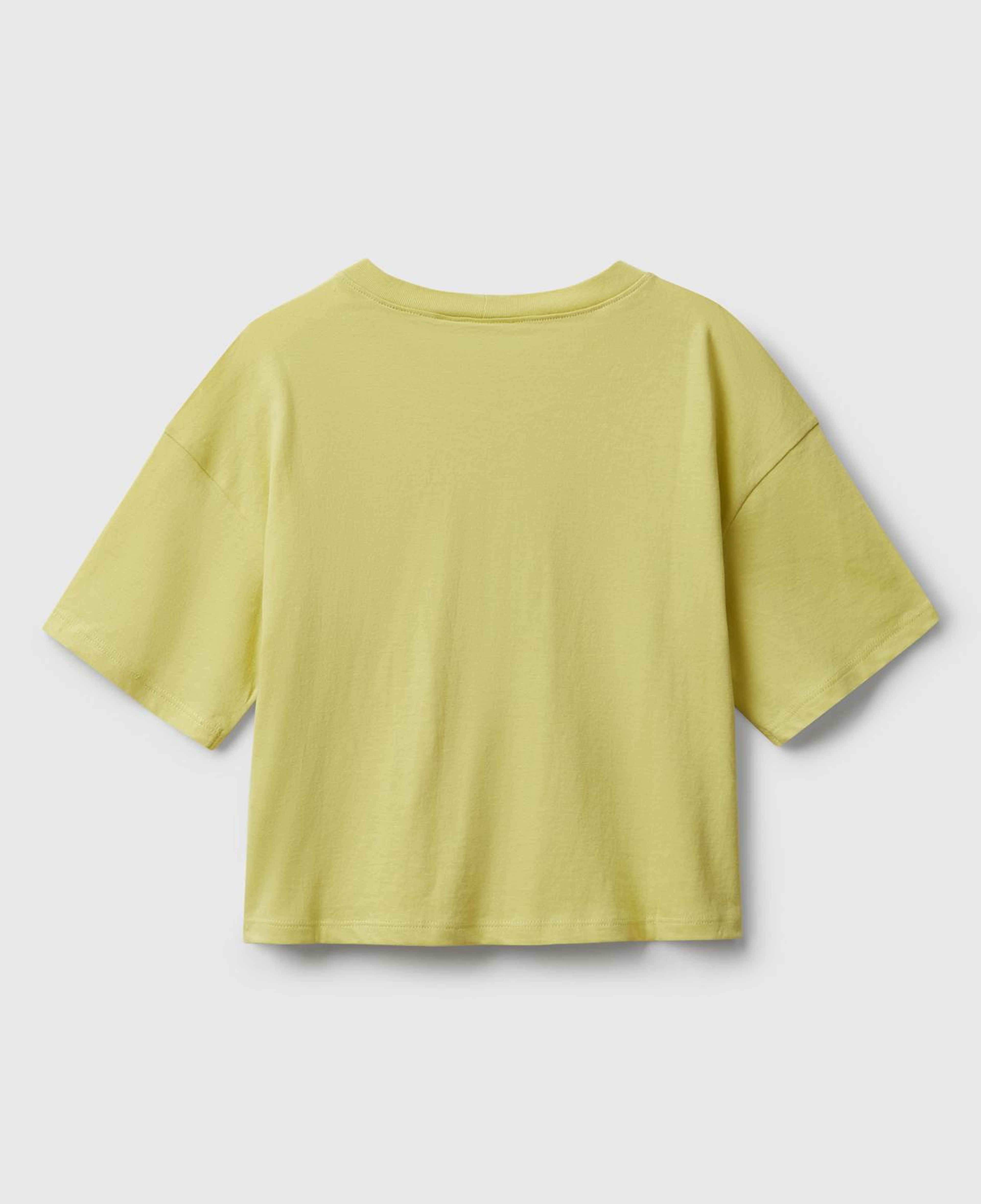 Kız Çocuk Hardal Önü Baskılı Boxy T-shirt
