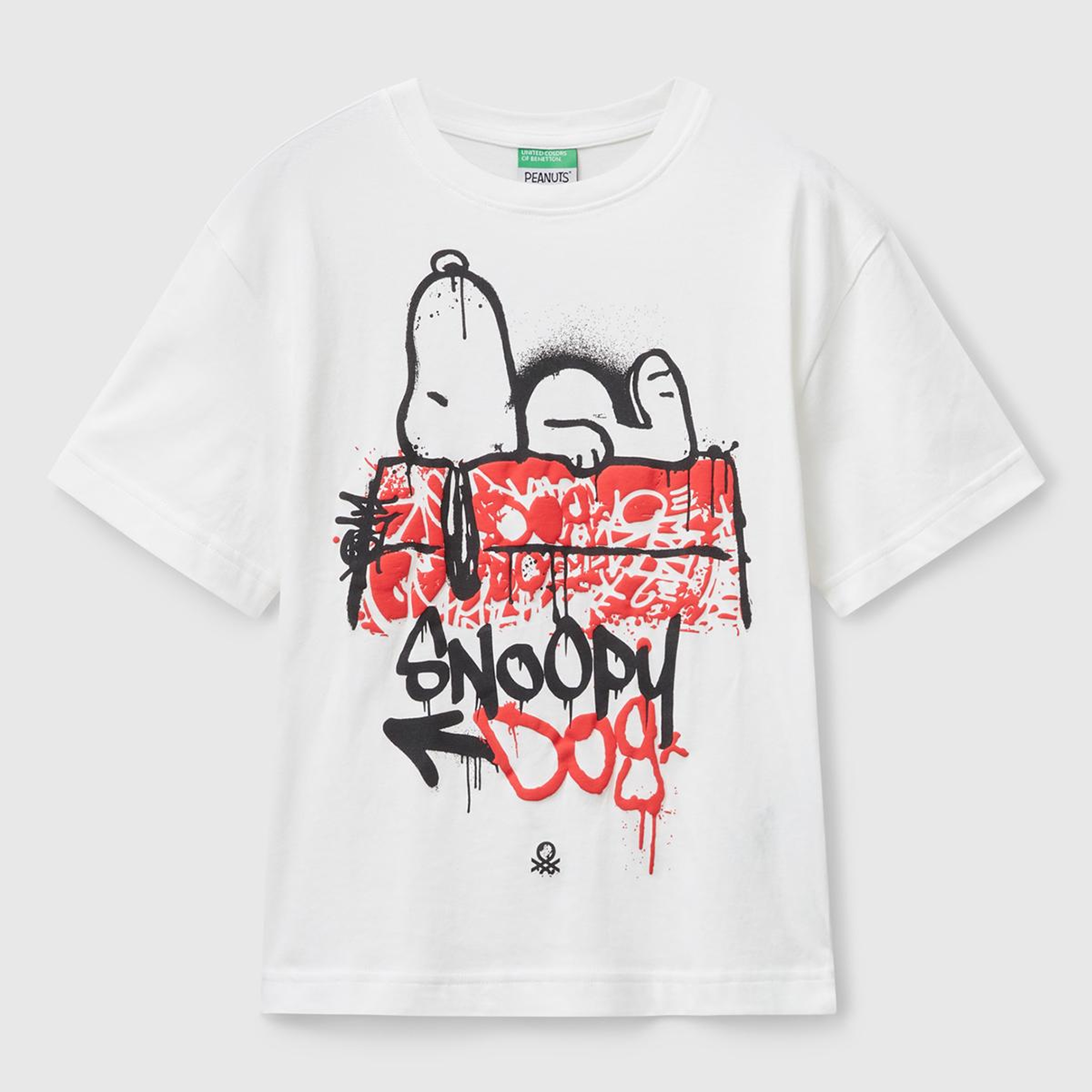 Erkek Çocuk Ekru Çok Renkli Peanuts Baskılı Kolu Logo Etiketli Comfort Fit T-shirt