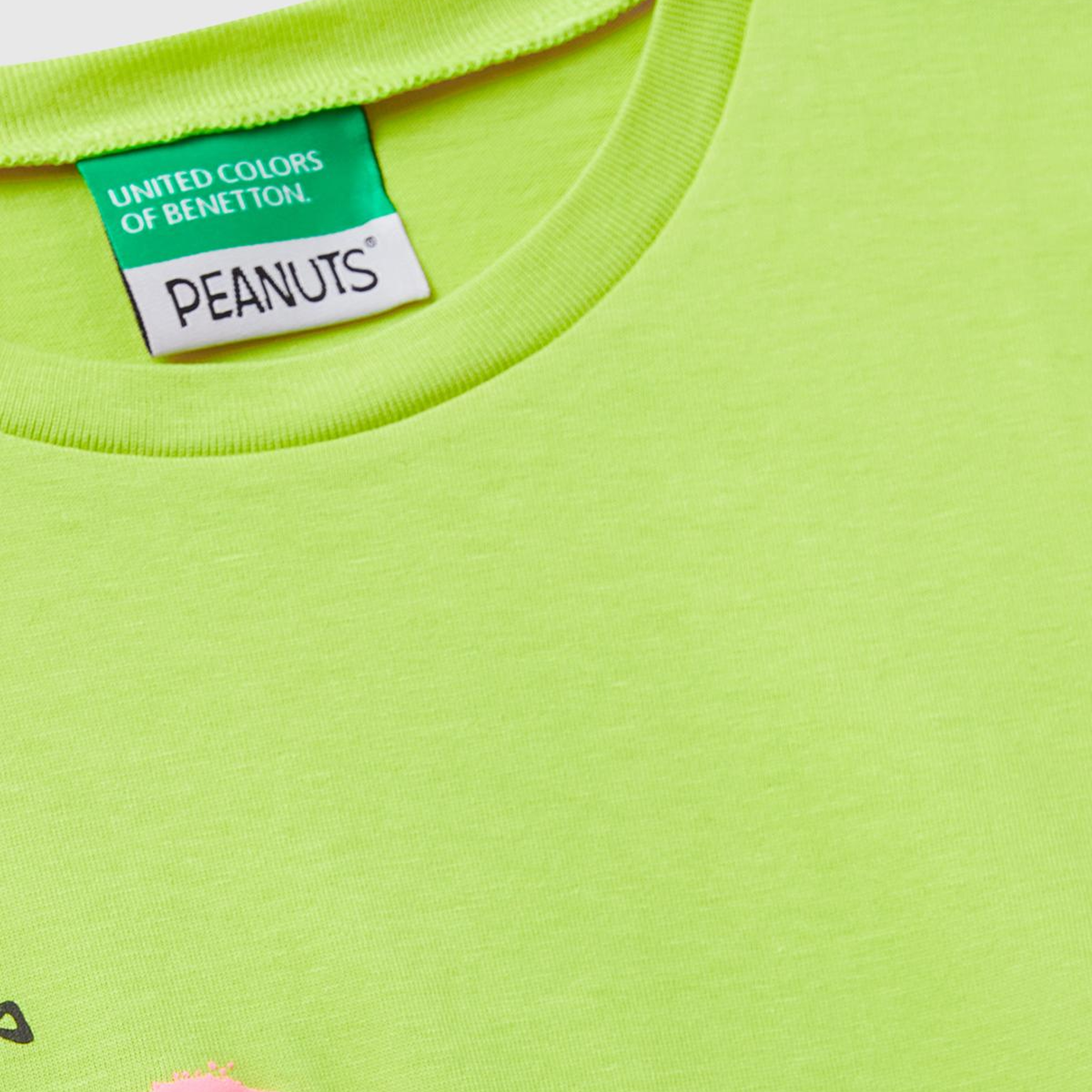 Kız Çocuk Hardal Önü Baskılı Logo Detaylı Ribana Yakalı T-shirt