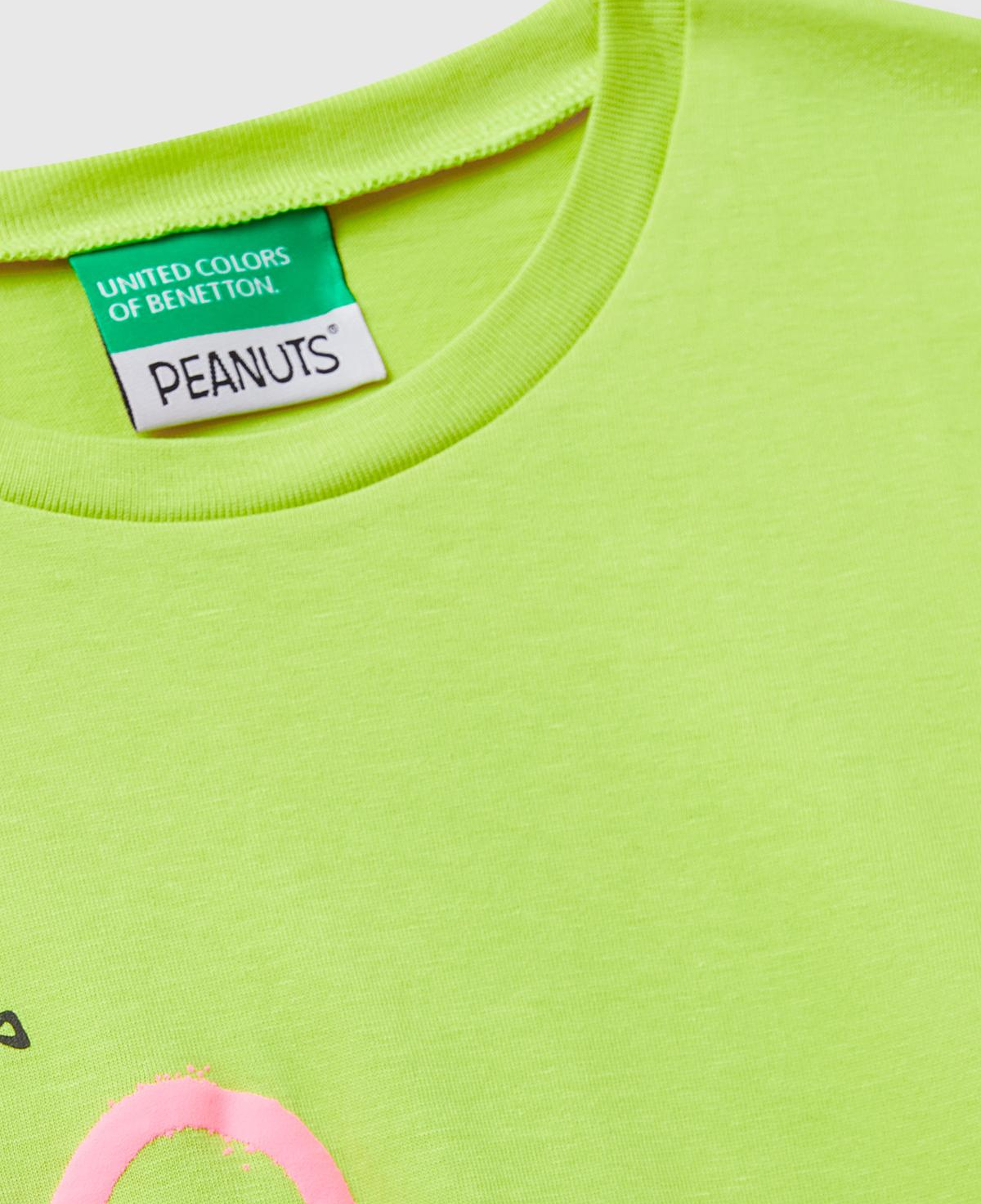 Kız Çocuk Hardal Önü Baskılı Logo Detaylı Ribana Yakalı T-shirt
