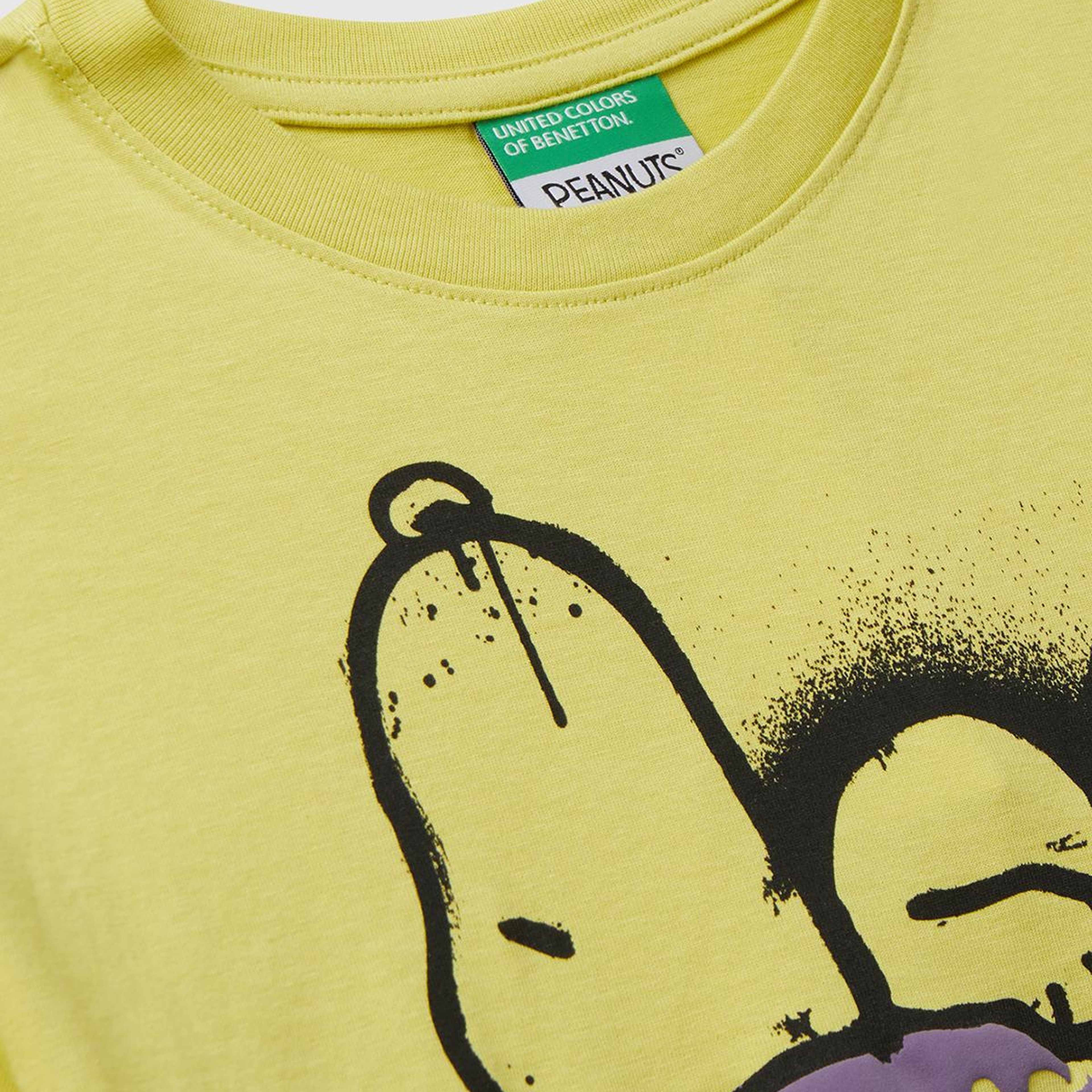 Erkek Çocuk Hardal Çok Renkli Peanuts Baskılı Kolu Logo Etiketli Comfort Fit T-shirt
