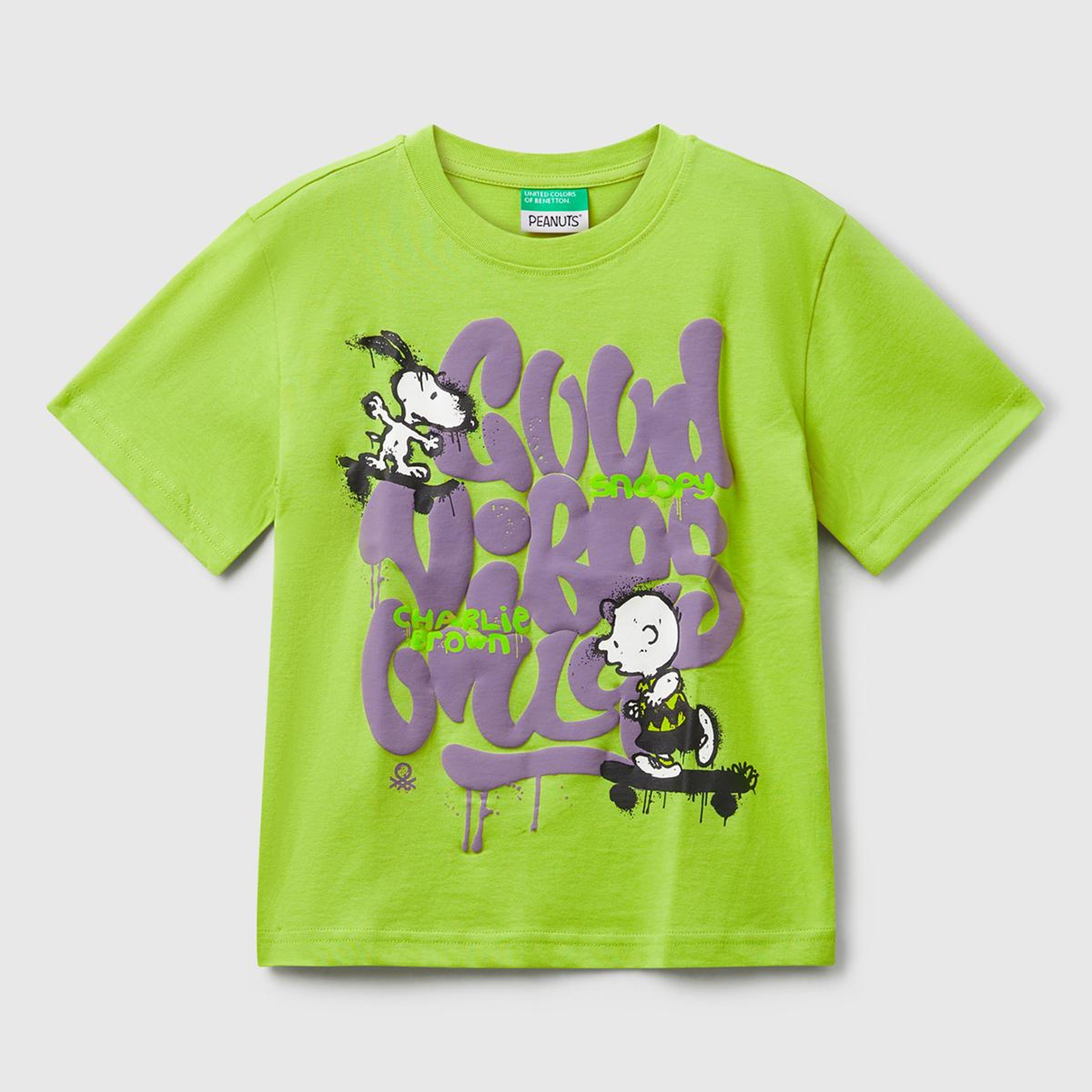 Erkek Çocuk Hardal Önü Renkli Peanuts Baskılı T-shirt