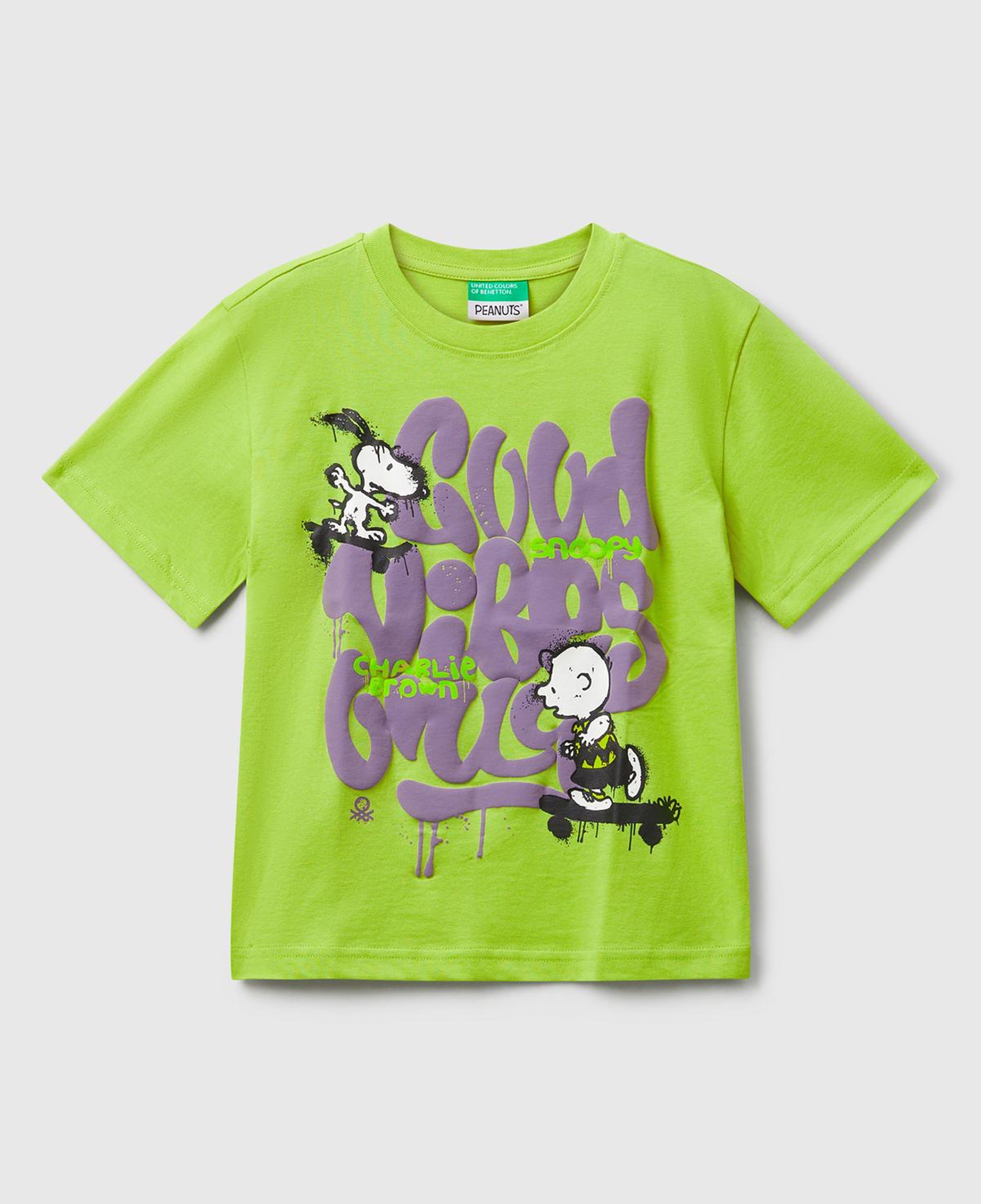 Erkek Çocuk Hardal Önü Renkli Peanuts Baskılı T-shirt