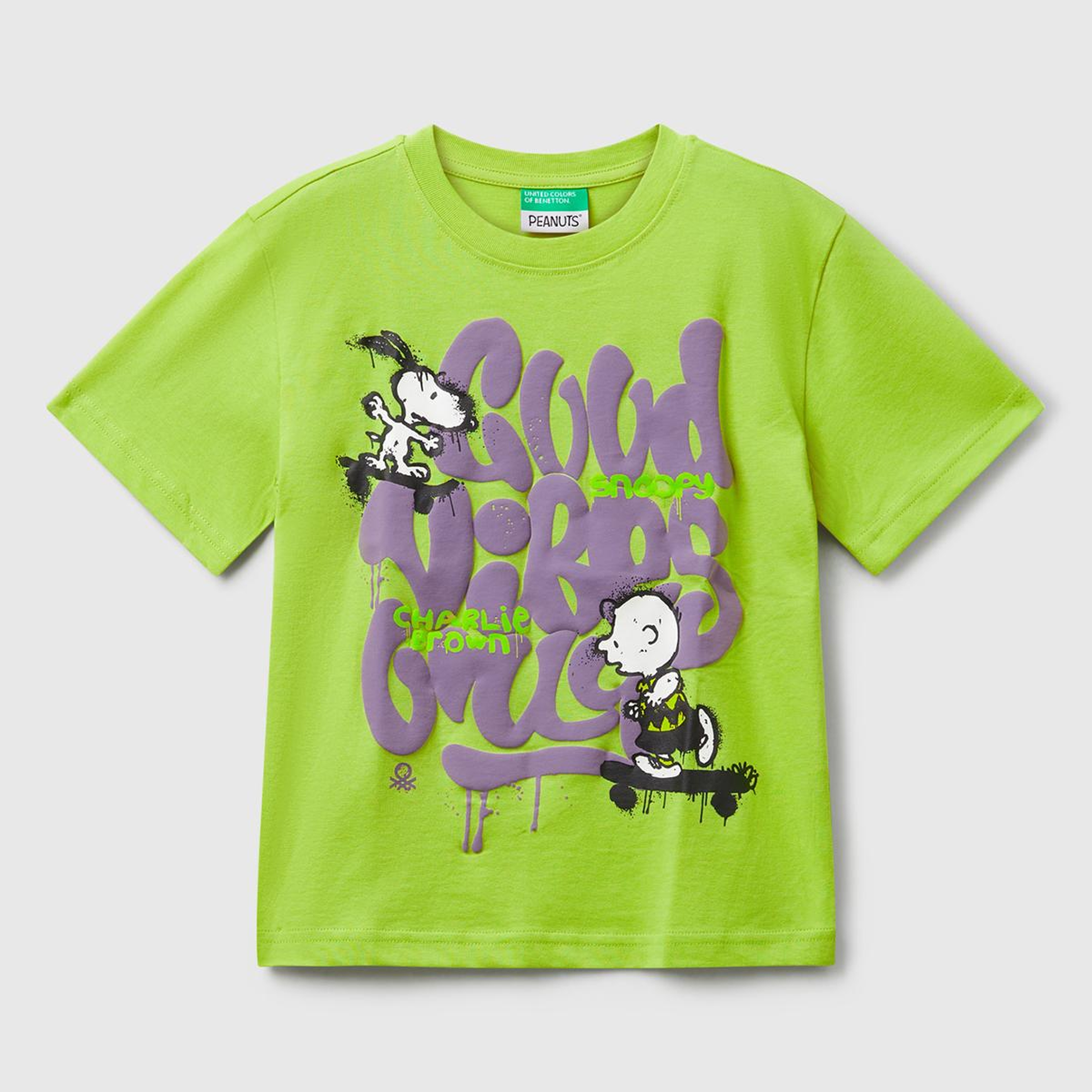 Erkek Çocuk Hardal Önü Renkli Peanuts Baskılı T-shirt