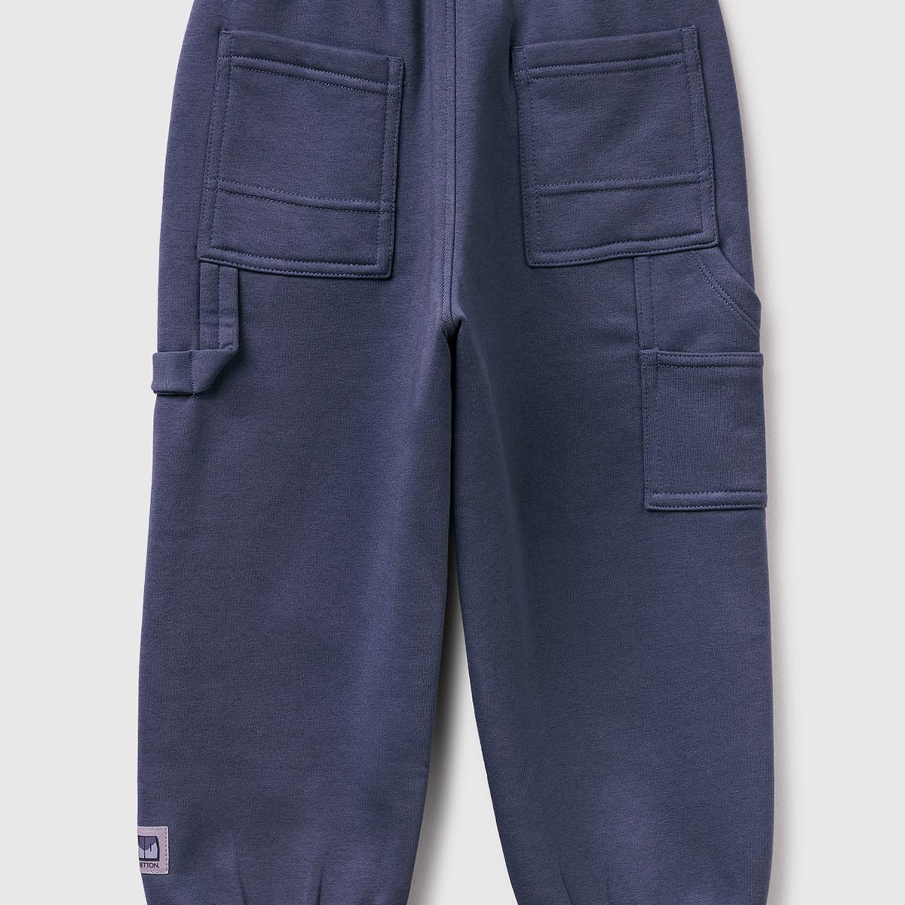 Erkek Çocuk Koyu Gri Logo Detaylı Büzgü İpli Cepli Regular Fit  Şardonlu Eşofman Altı