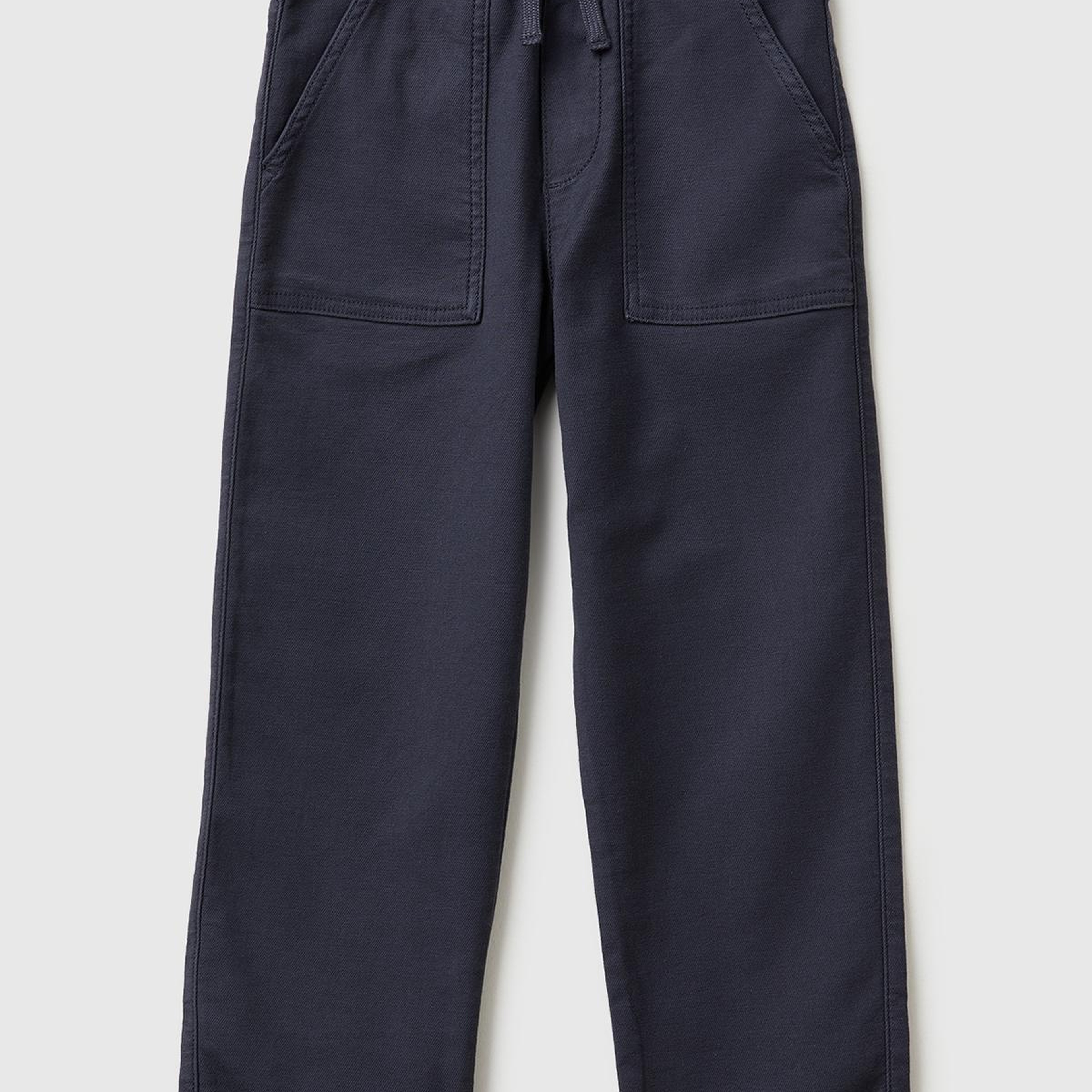 Erkek Çocuk Koyu Gri Arka Cebi Logo İşlemeli Dört Cepli Jogger Pantolon
