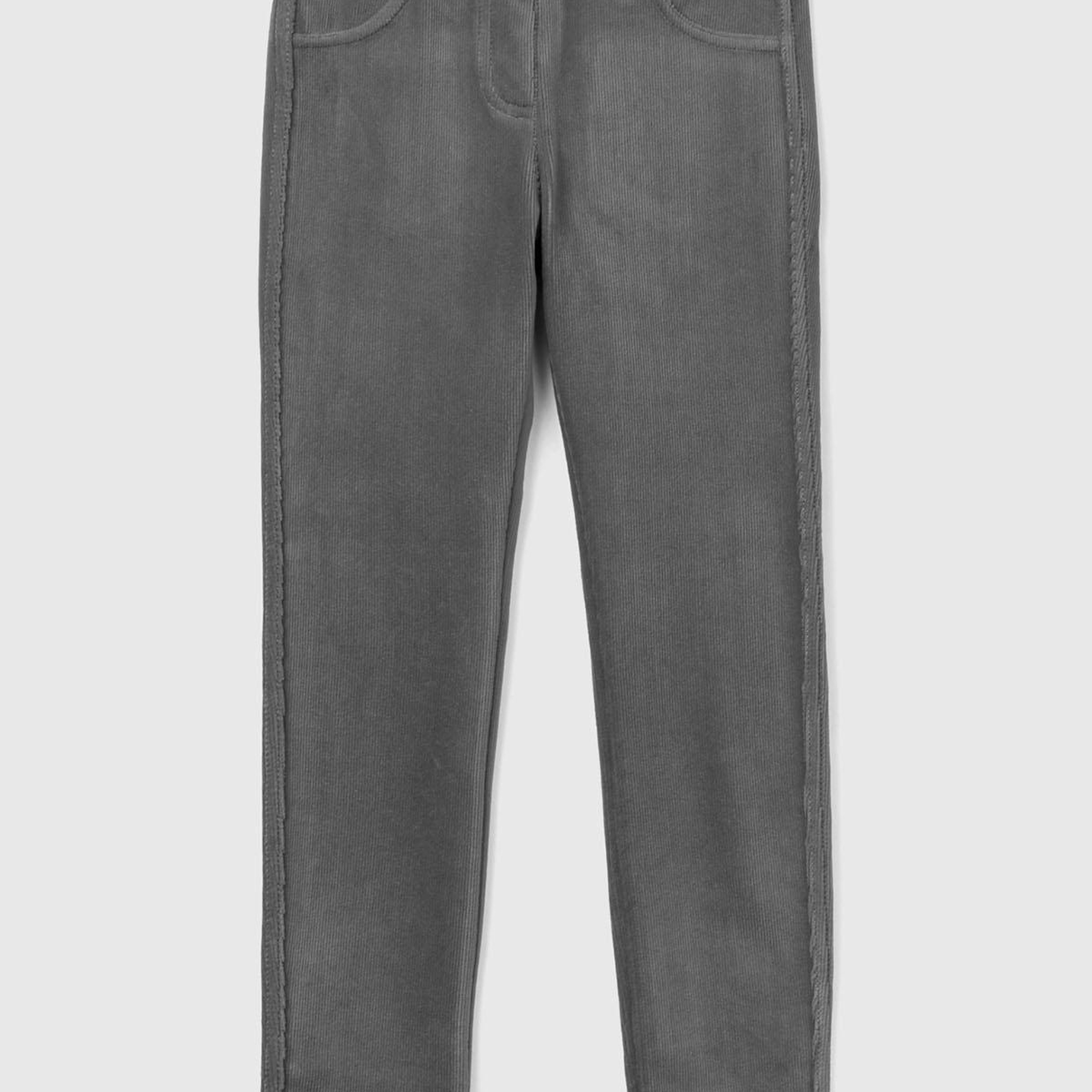 Kız Çocuk Gri Kadife Jegging