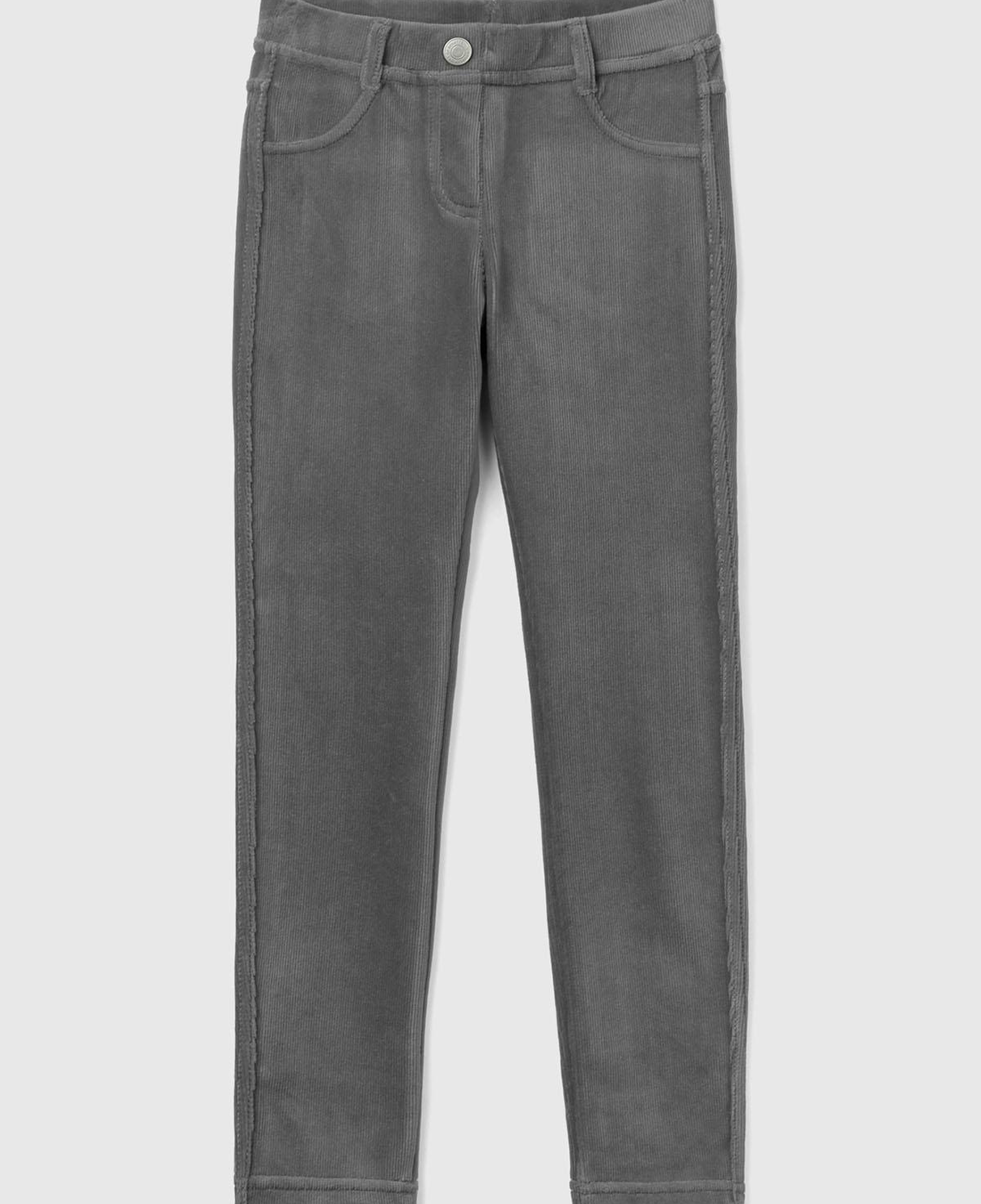 Kız Çocuk Gri Kadife Jegging