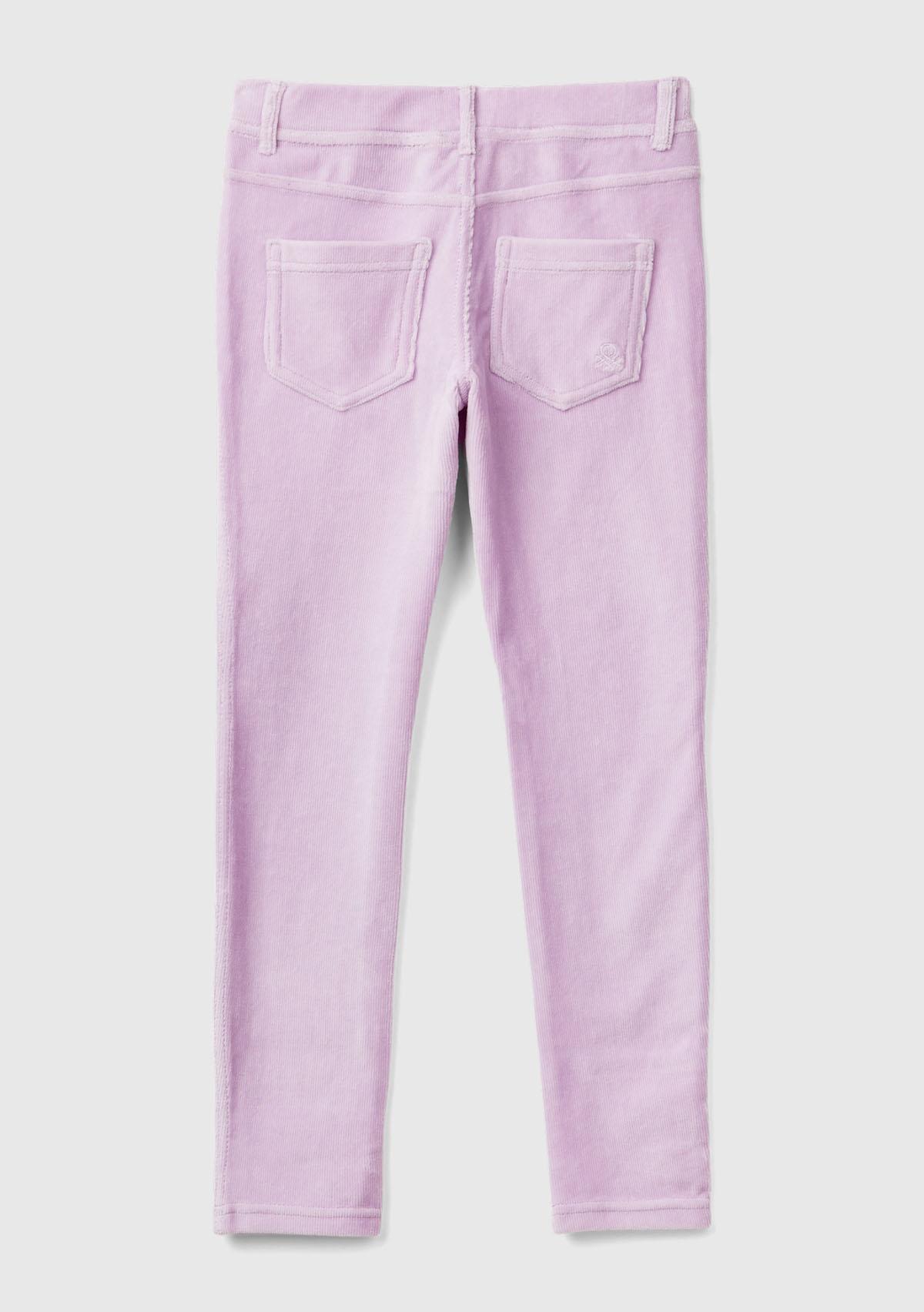 Kız Çocuk Lila Kadife Jegging