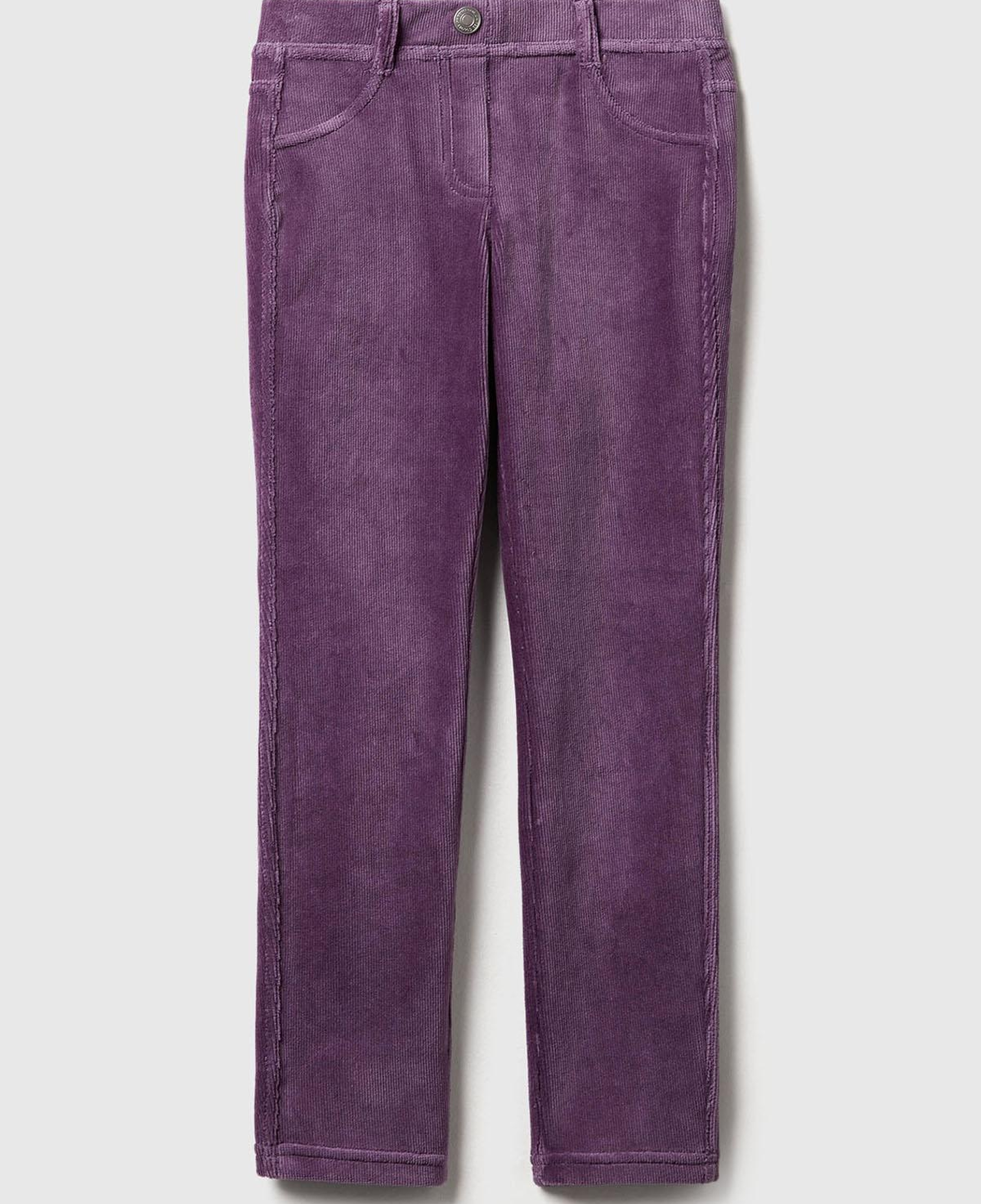 Kız Çocuk Mor Kadife Jegging