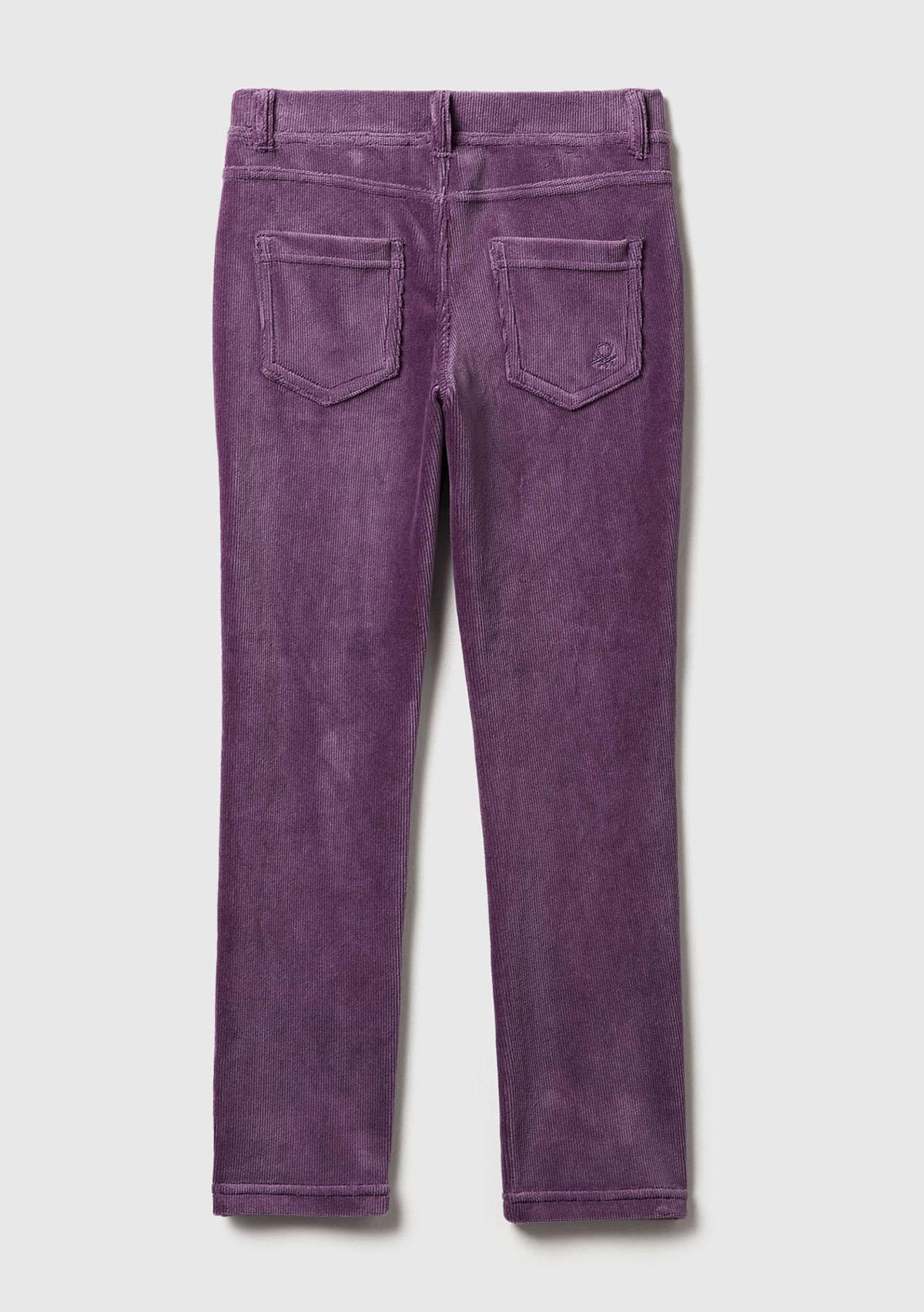 Kız Çocuk Mor Kadife Jegging