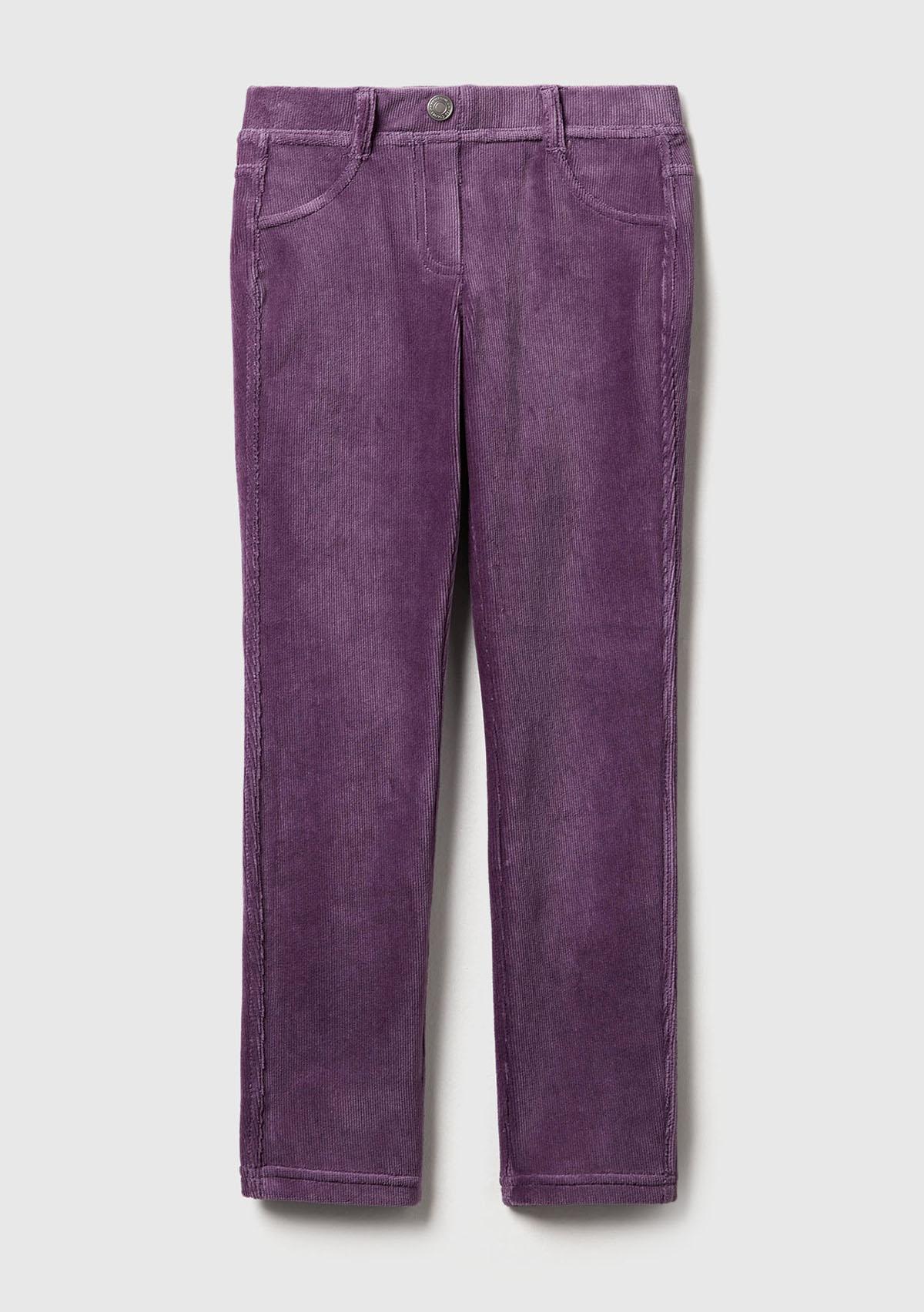 Kız Çocuk Mor Kadife Jegging