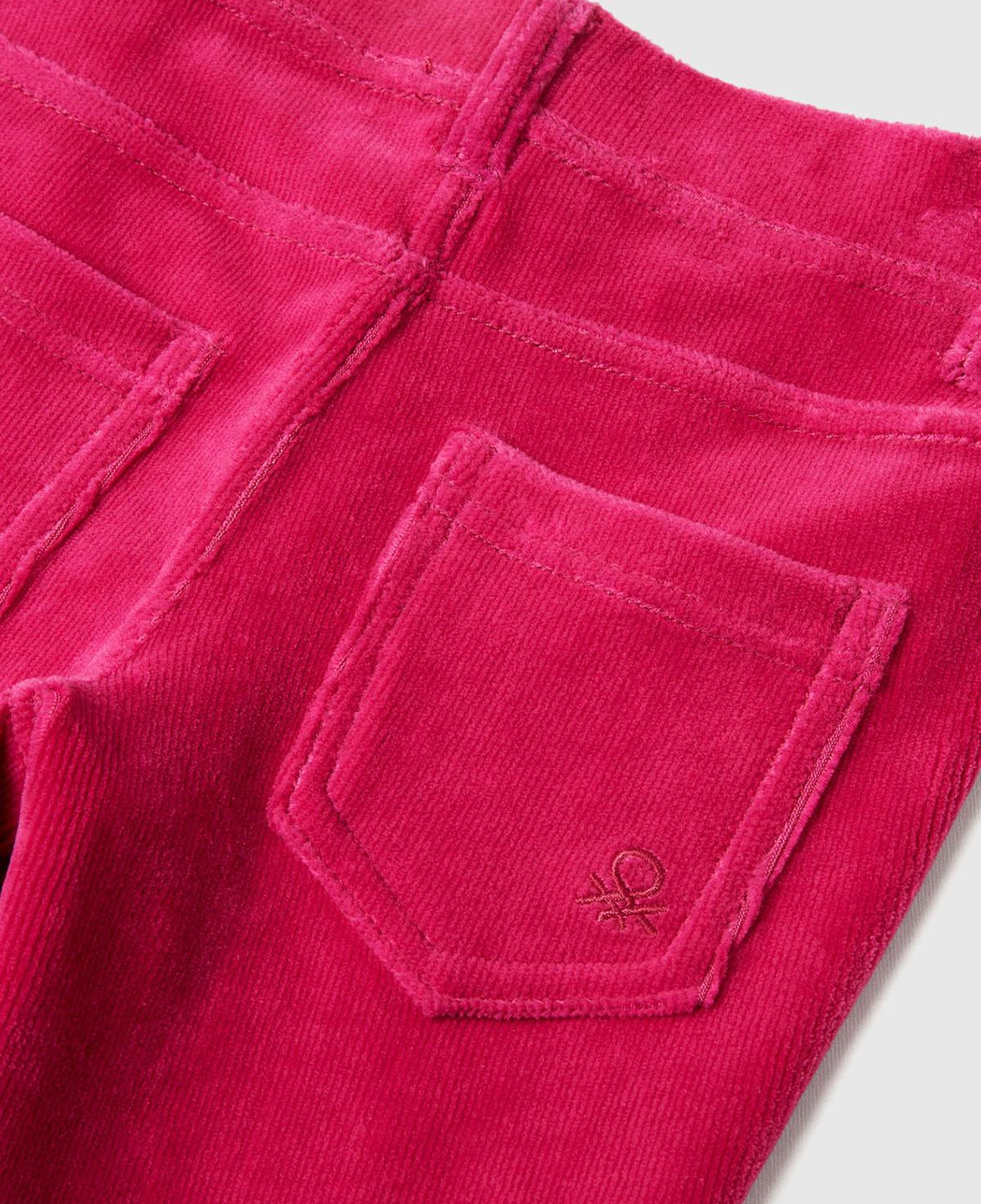 Kız Çocuk Pembe Kadife Jegging